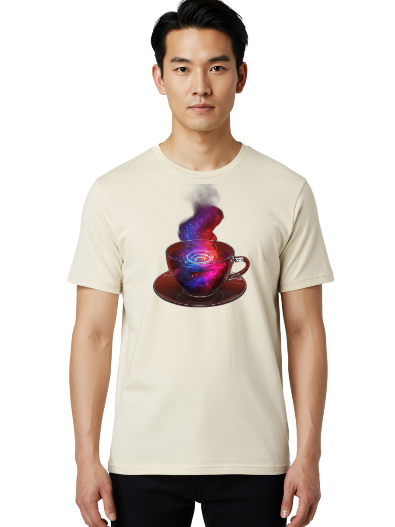 Galaxy-Tea-Cup Men'S Graphic Tee, 100% Cotton, Comfortable Casual Summer Wear, Machine Washable, Vintage Camera, Old Camera, Antique Camera, Black Camera, Classic Photography, Photography Equipment, Nostalgic Device, Film Camera, Camera Art Bao449
