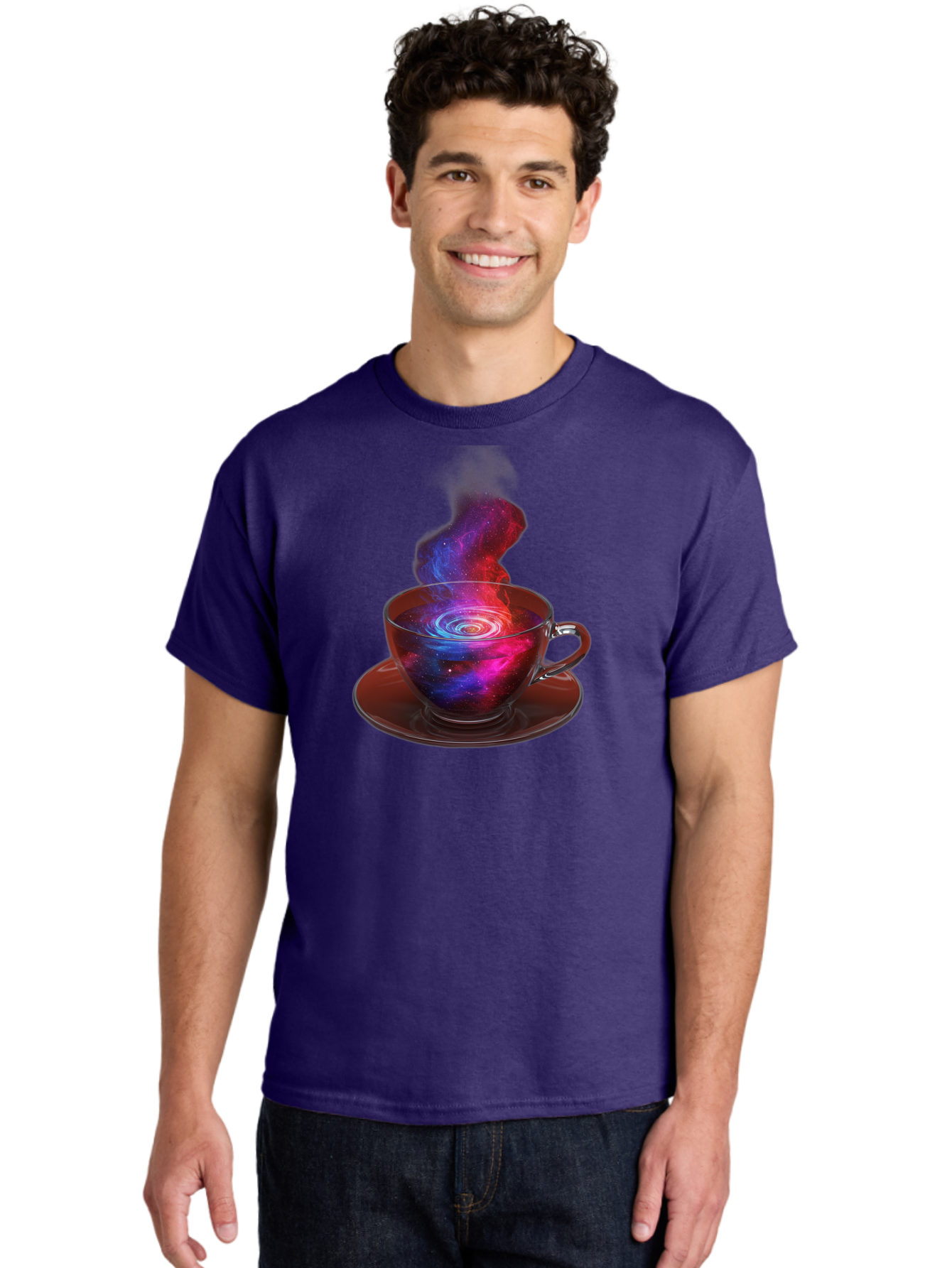 Galaxy-Tea-Cup Men'S Graphic Tee, 100% Cotton, Comfortable Casual Summer Wear, Machine Washable, Vintage Camera, Old Camera, Antique Camera, Black Camera, Classic Photography, Photography Equipment, Nostalgic Device, Film Camera, Camera Art Bao449