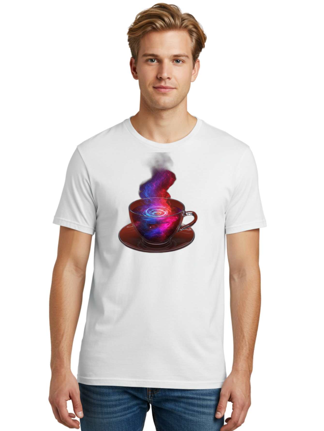 Galaxy-Tea-Cup Men'S Graphic Tee, 100% Cotton, Comfortable Casual Summer Wear, Machine Washable, Vintage Camera, Old Camera, Antique Camera, Black Camera, Classic Photography, Photography Equipment, Nostalgic Device, Film Camera, Camera Art Bao449