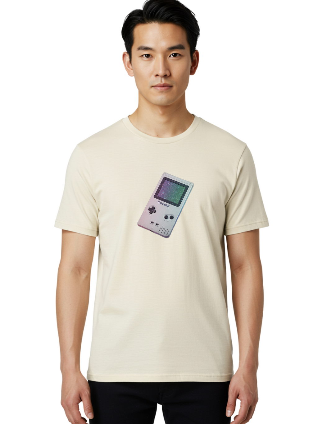 Game-Boy-1 Men'S Graphic Tee, 100% Cotton, Comfortable Casual Summer Wear, Machine Washable, Vintage Camera, Old Camera, Antique Camera, Black Camera, Classic Photography, Photography Equipment, Nostalgic Device, Film Camera, Camera Art Bao453