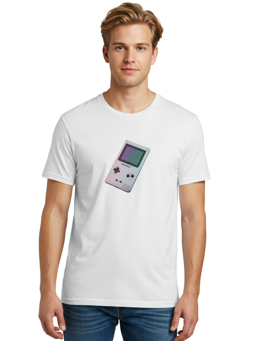 Game-Boy-1 Men'S Graphic Tee, 100% Cotton, Comfortable Casual Summer Wear, Machine Washable, Vintage Camera, Old Camera, Antique Camera, Black Camera, Classic Photography, Photography Equipment, Nostalgic Device, Film Camera, Camera Art Bao453