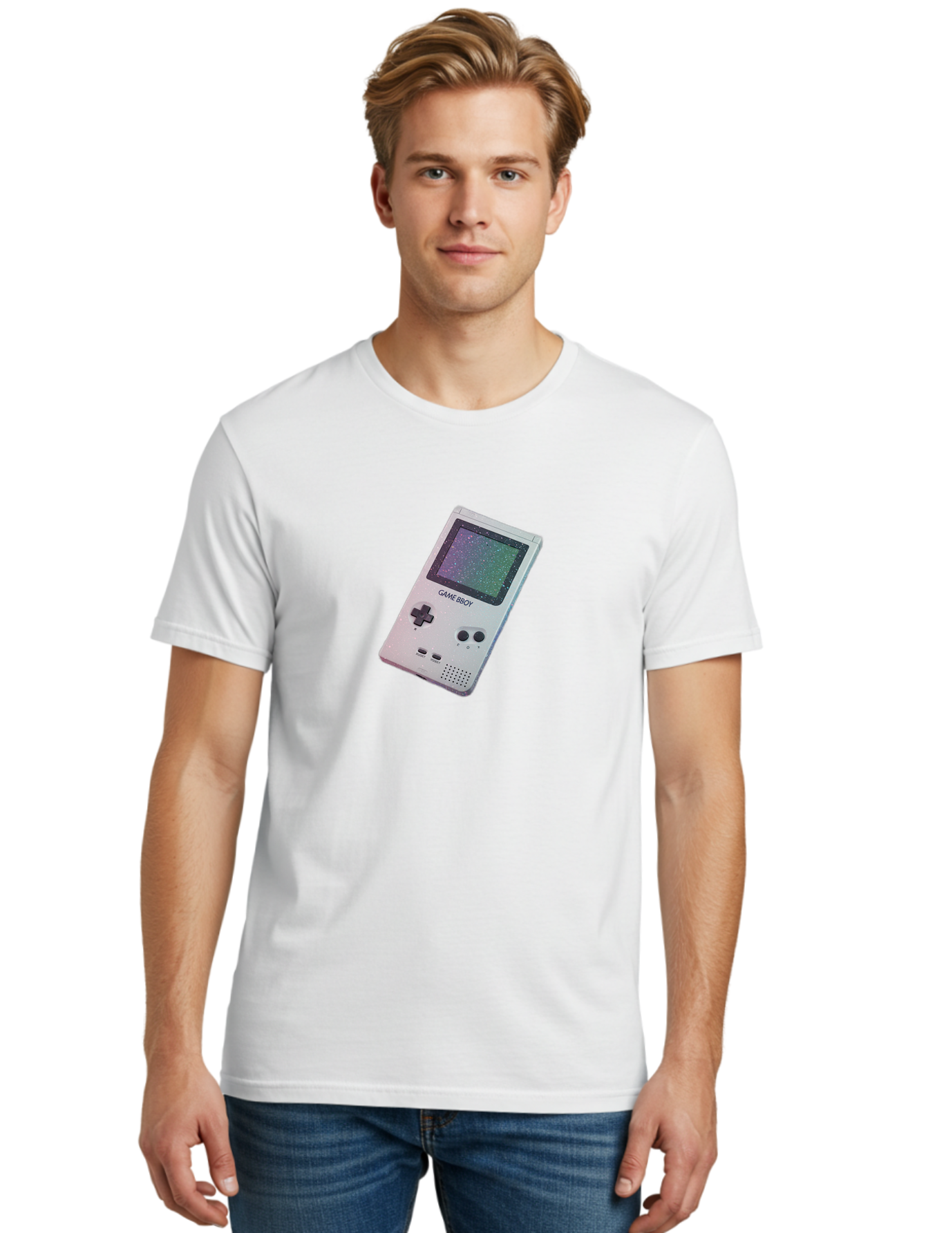 Game-Boy-1 Men'S Graphic Tee, 100% Cotton, Comfortable Casual Summer Wear, Machine Washable, Vintage Camera, Old Camera, Antique Camera, Black Camera, Classic Photography, Photography Equipment, Nostalgic Device, Film Camera, Camera Art Bao453