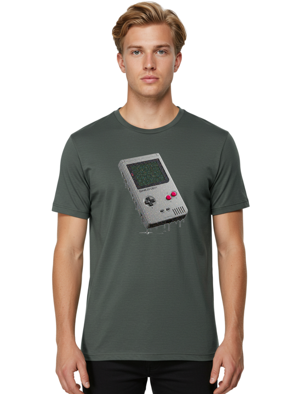 Game-Boy-2 Men'S Graphic Tee, 100% Cotton, Comfortable Casual Summer Wear, Machine Washable, Vintage Camera, Old Camera, Antique Camera, Black Camera, Classic Photography, Photography Equipment, Nostalgic Device, Film Camera, Camera Art Bao454