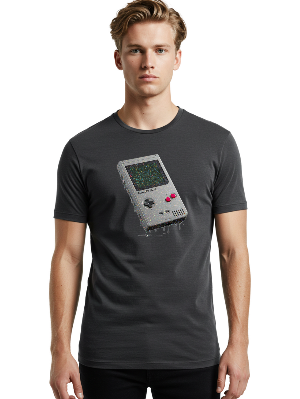 Game-Boy-2 Men'S Graphic Tee, 100% Cotton, Comfortable Casual Summer Wear, Machine Washable, Vintage Camera, Old Camera, Antique Camera, Black Camera, Classic Photography, Photography Equipment, Nostalgic Device, Film Camera, Camera Art Bao454