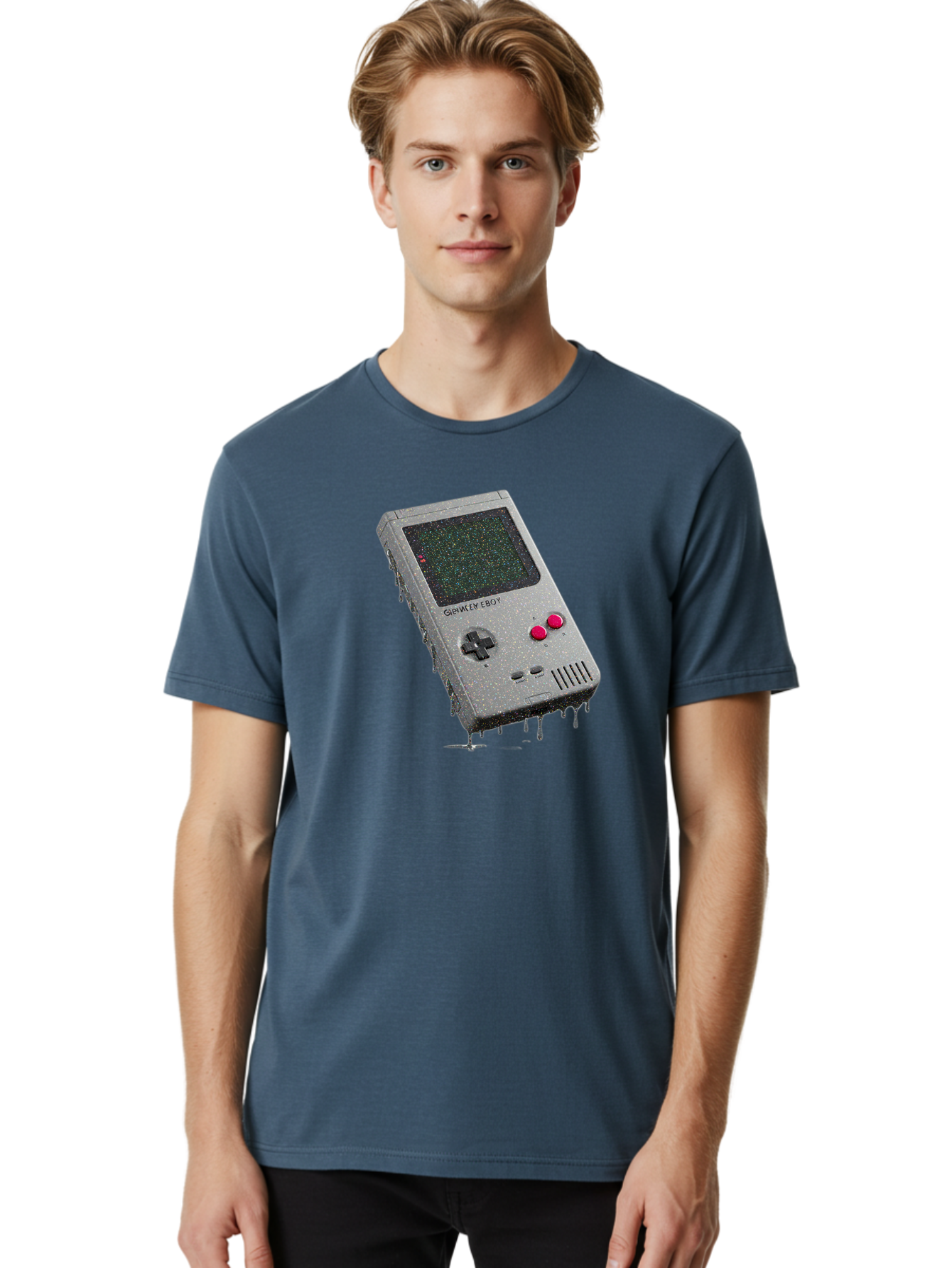 Game-Boy-2 Men'S Graphic Tee, 100% Cotton, Comfortable Casual Summer Wear, Machine Washable, Vintage Camera, Old Camera, Antique Camera, Black Camera, Classic Photography, Photography Equipment, Nostalgic Device, Film Camera, Camera Art Bao454