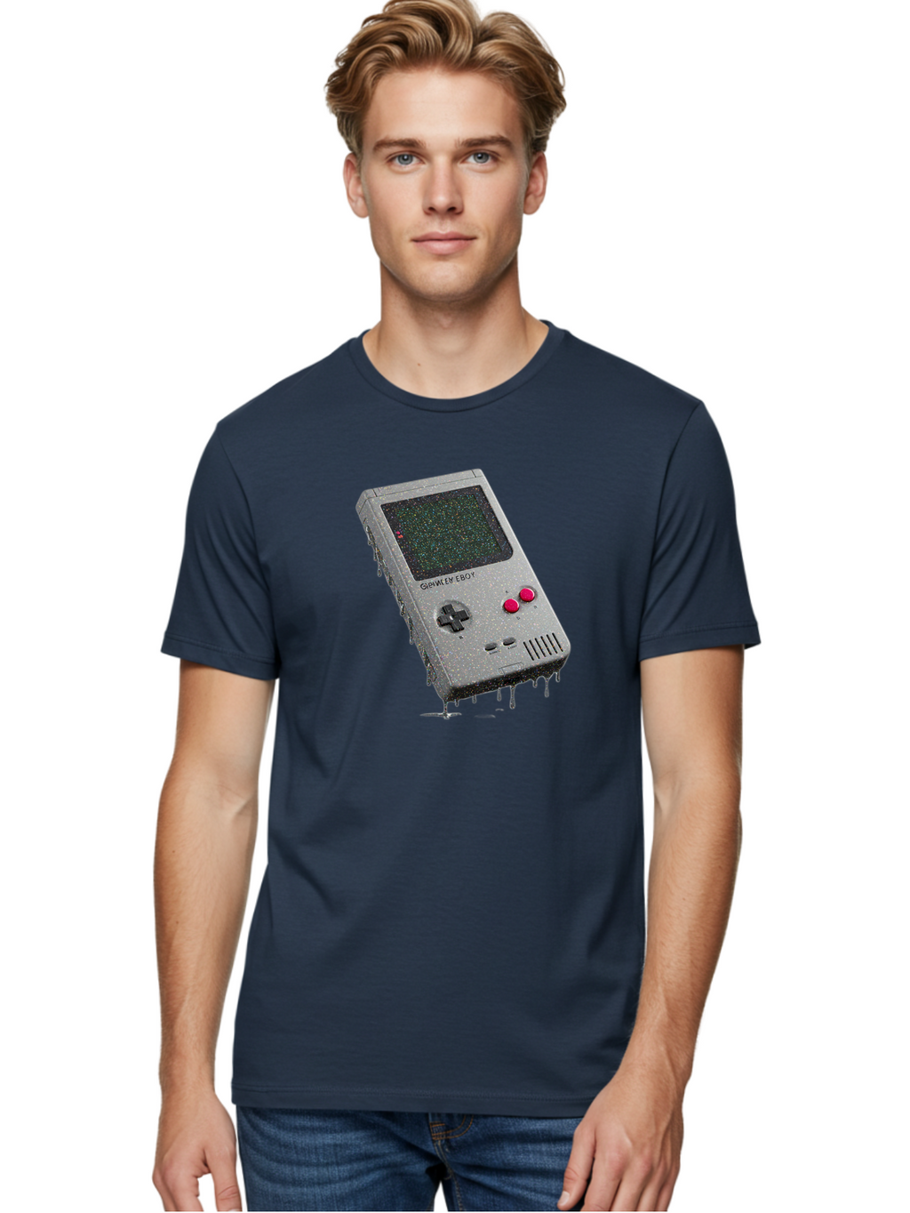 Game-Boy-2 Men'S Graphic Tee, 100% Cotton, Comfortable Casual Summer Wear, Machine Washable, Vintage Camera, Old Camera, Antique Camera, Black Camera, Classic Photography, Photography Equipment, Nostalgic Device, Film Camera, Camera Art Bao454