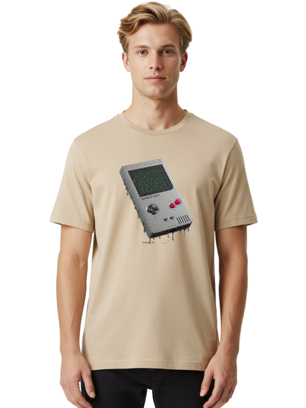 Game-Boy-2 Men'S Graphic Tee, 100% Cotton, Comfortable Casual Summer Wear, Machine Washable, Vintage Camera, Old Camera, Antique Camera, Black Camera, Classic Photography, Photography Equipment, Nostalgic Device, Film Camera, Camera Art Bao454
