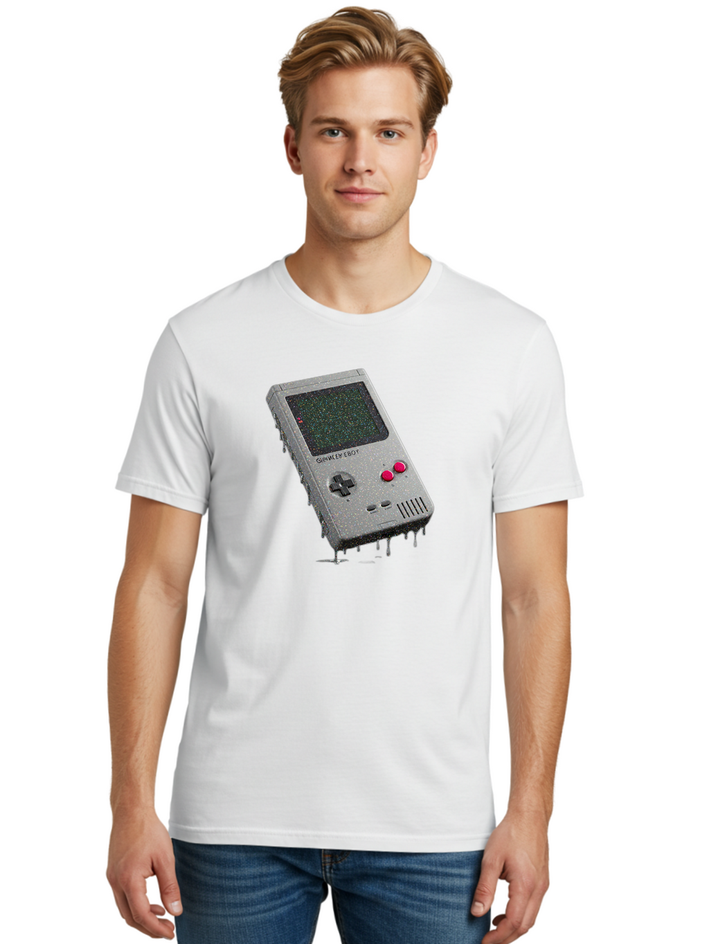 Game-Boy-2 Men'S Graphic Tee, 100% Cotton, Comfortable Casual Summer Wear, Machine Washable, Vintage Camera, Old Camera, Antique Camera, Black Camera, Classic Photography, Photography Equipment, Nostalgic Device, Film Camera, Camera Art Bao454