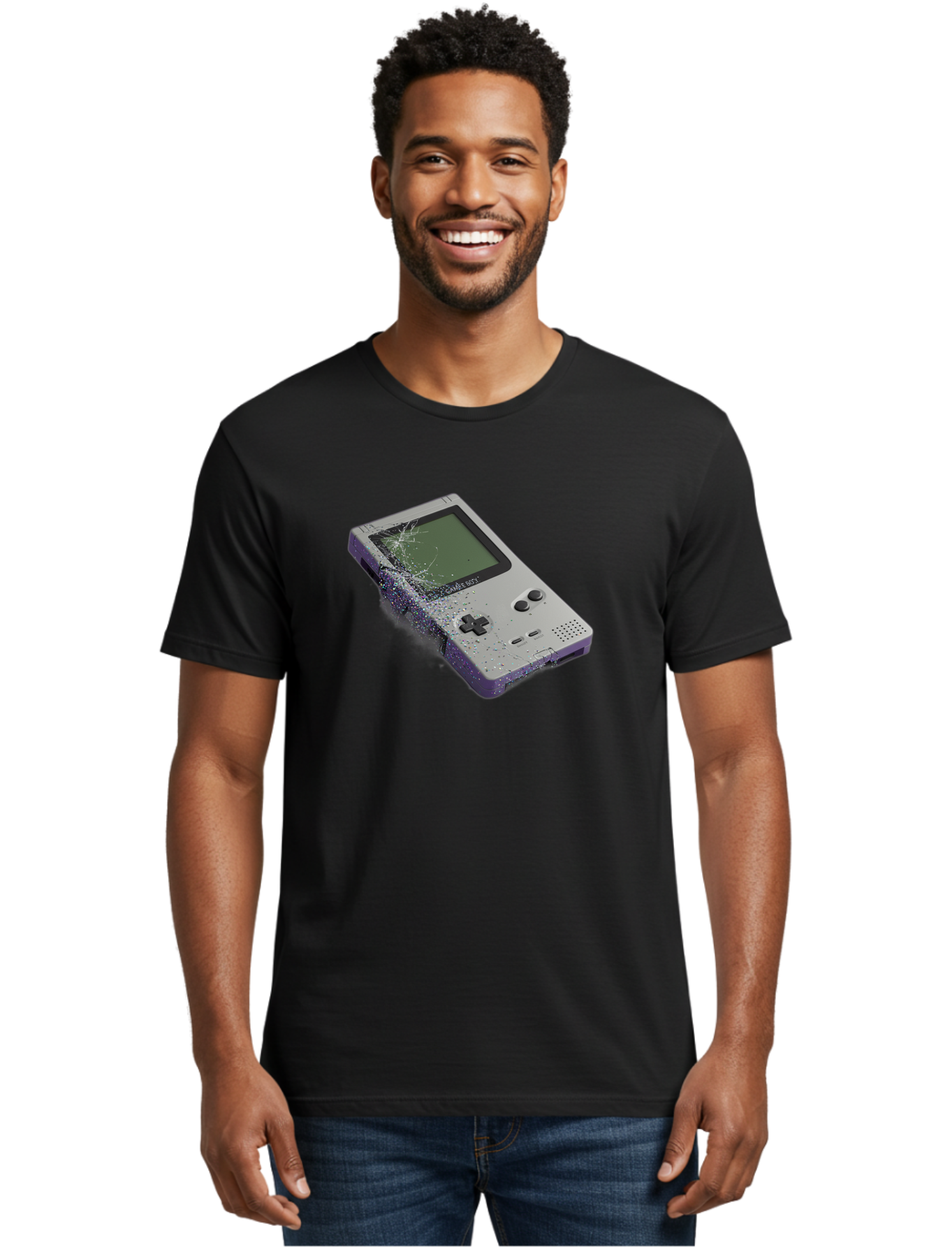 Game-Boy-3 Men'S Graphic Tee, 100% Cotton, Comfortable Casual Summer Wear, Machine Washable, Vintage Camera, Old Camera, Antique Camera, Black Camera, Classic Photography, Photography Equipment, Nostalgic Device, Film Camera, Camera Art Bao455