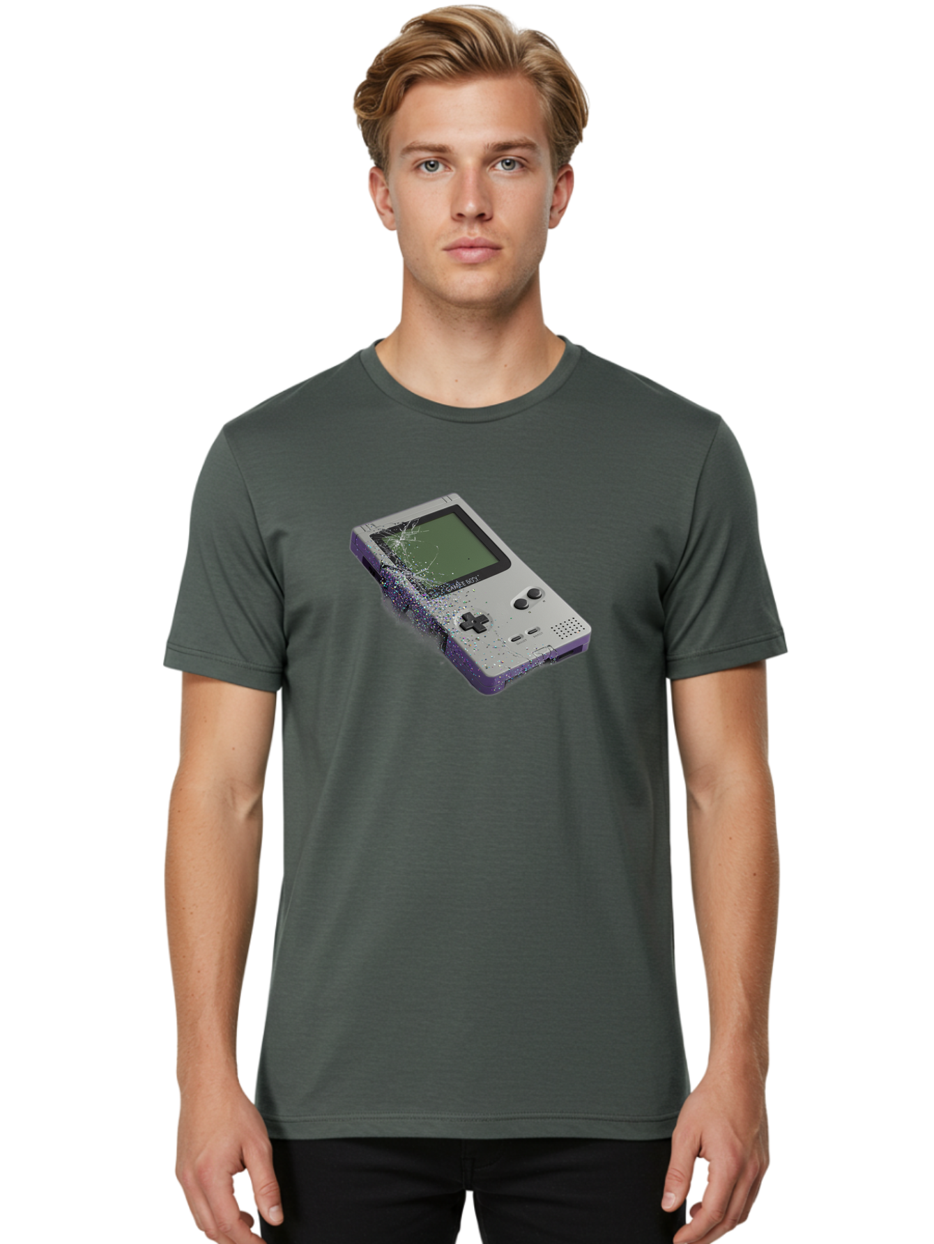 Game-Boy-3 Men'S Graphic Tee, 100% Cotton, Comfortable Casual Summer Wear, Machine Washable, Vintage Camera, Old Camera, Antique Camera, Black Camera, Classic Photography, Photography Equipment, Nostalgic Device, Film Camera, Camera Art Bao455