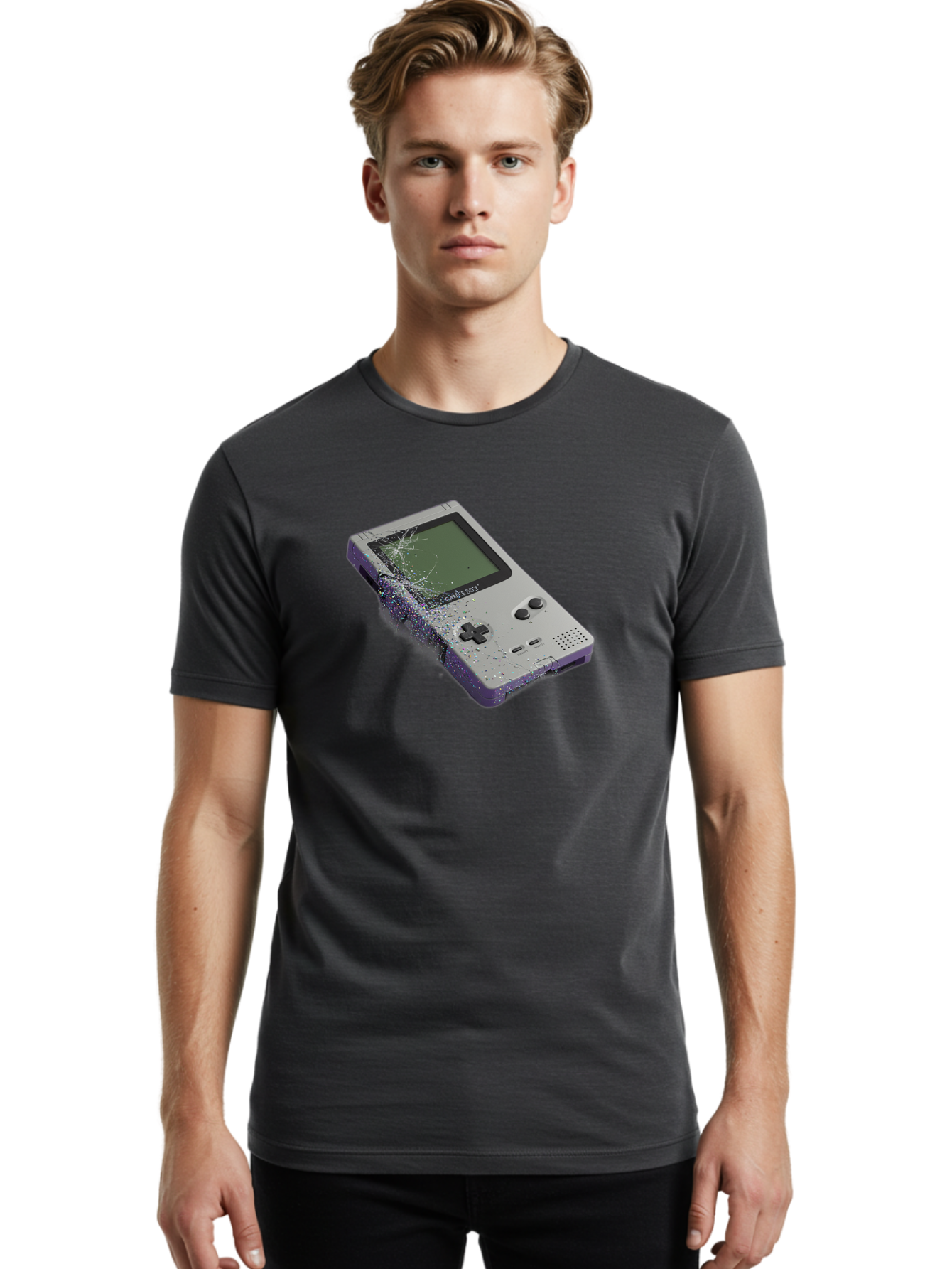 Game-Boy-3 Men'S Graphic Tee, 100% Cotton, Comfortable Casual Summer Wear, Machine Washable, Vintage Camera, Old Camera, Antique Camera, Black Camera, Classic Photography, Photography Equipment, Nostalgic Device, Film Camera, Camera Art Bao455