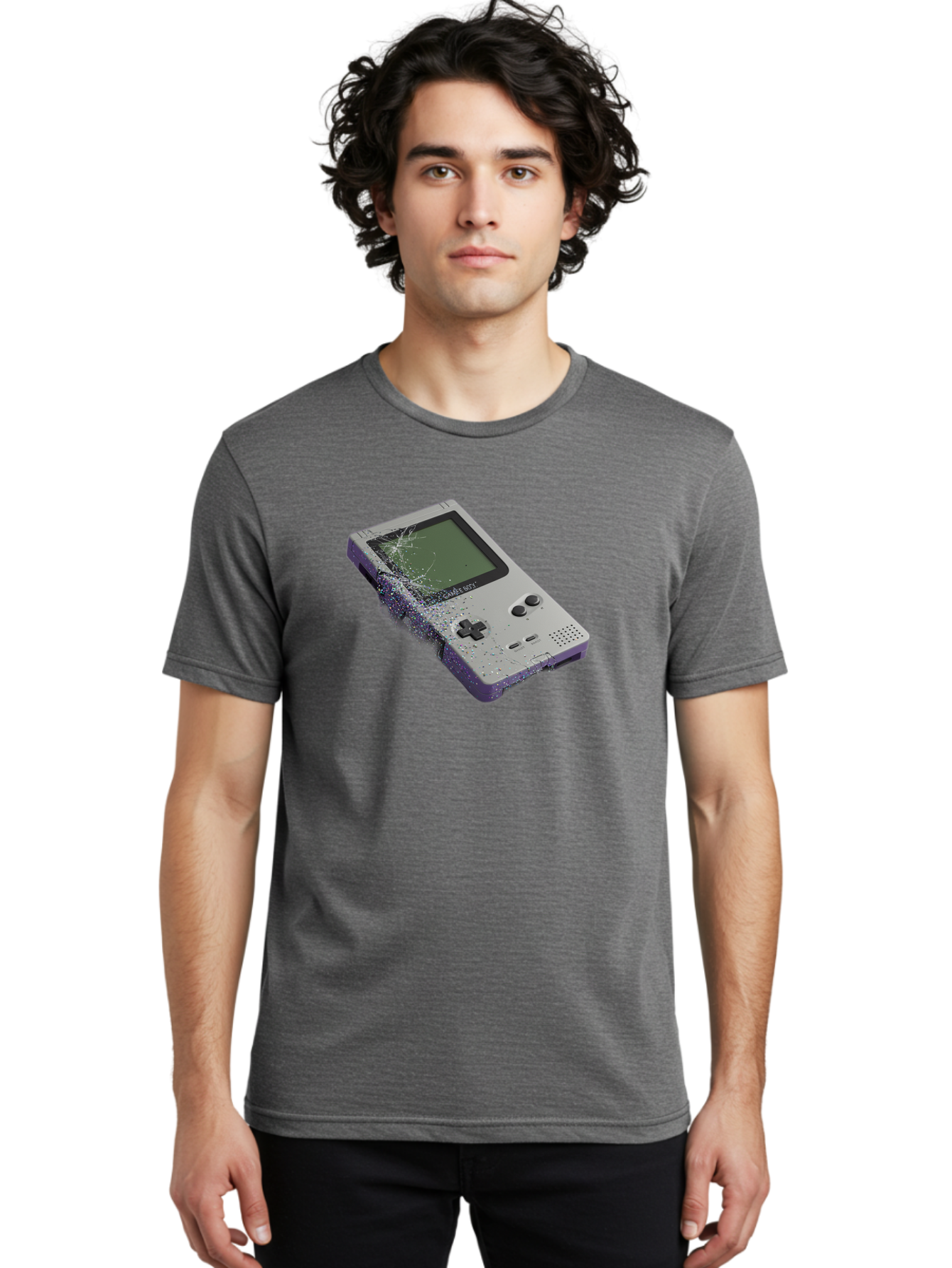Game-Boy-3 Men'S Graphic Tee, 100% Cotton, Comfortable Casual Summer Wear, Machine Washable, Vintage Camera, Old Camera, Antique Camera, Black Camera, Classic Photography, Photography Equipment, Nostalgic Device, Film Camera, Camera Art Bao455