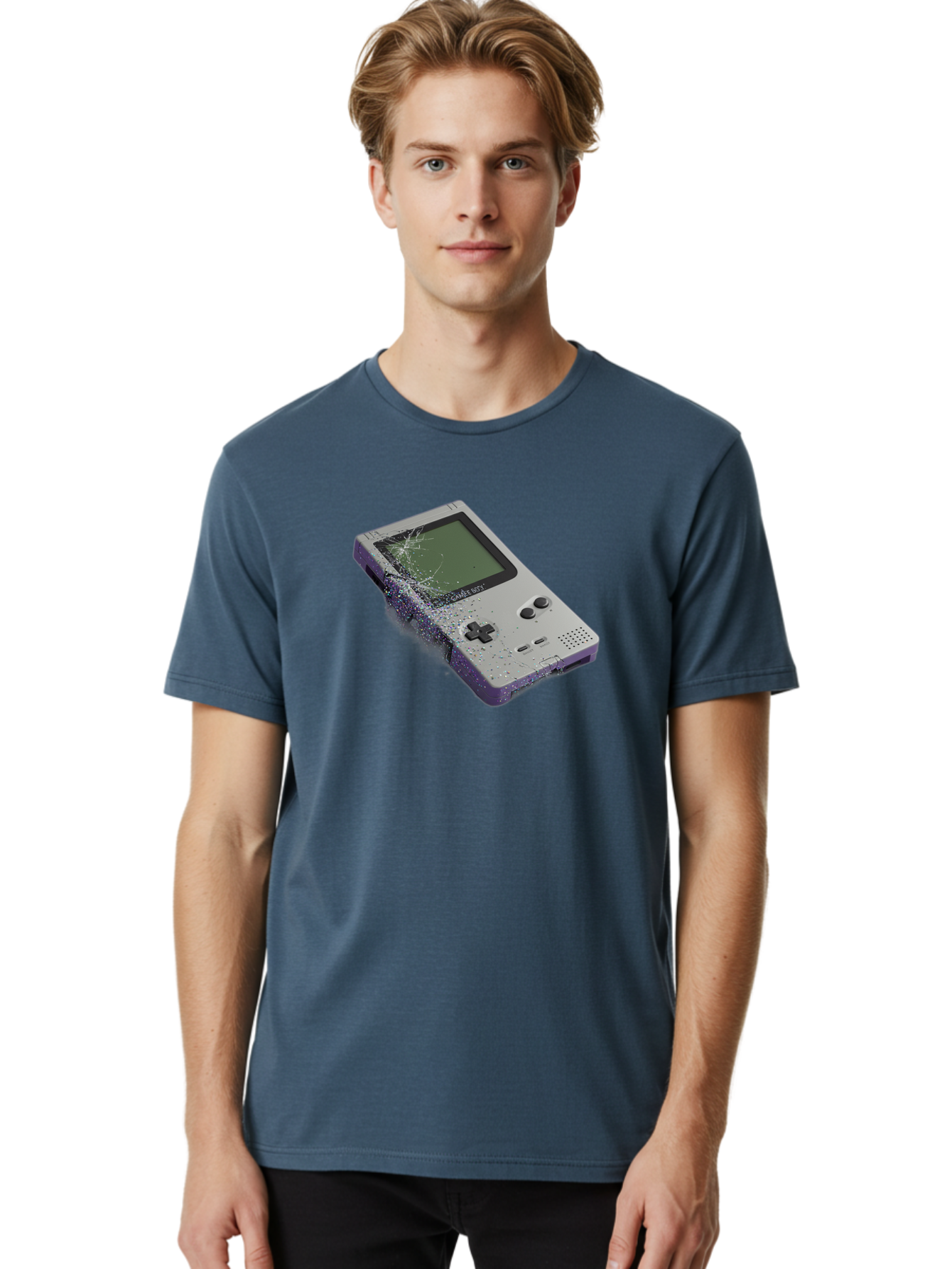 Game-Boy-3 Men'S Graphic Tee, 100% Cotton, Comfortable Casual Summer Wear, Machine Washable, Vintage Camera, Old Camera, Antique Camera, Black Camera, Classic Photography, Photography Equipment, Nostalgic Device, Film Camera, Camera Art Bao455