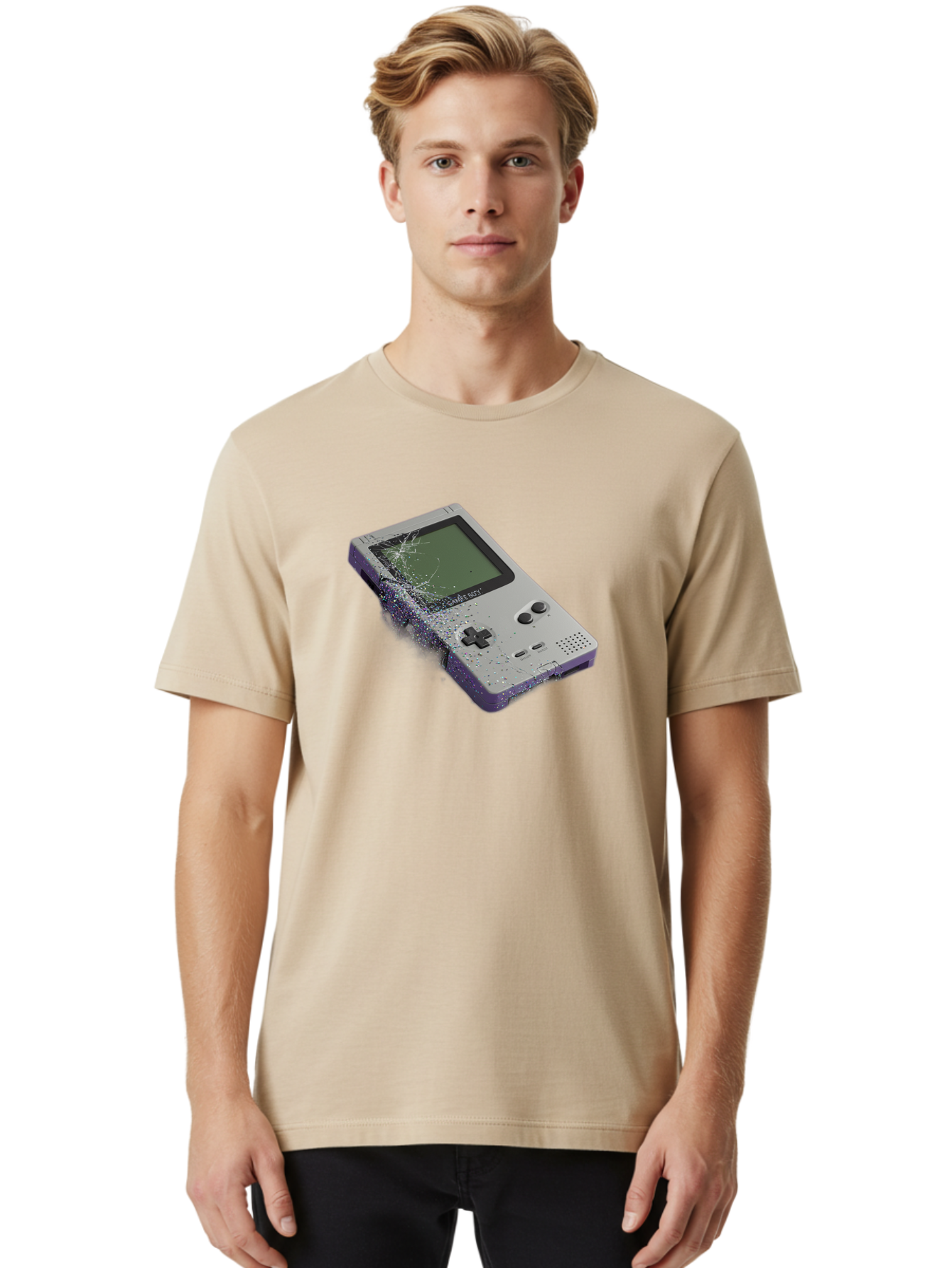 Game-Boy-3 Men'S Graphic Tee, 100% Cotton, Comfortable Casual Summer Wear, Machine Washable, Vintage Camera, Old Camera, Antique Camera, Black Camera, Classic Photography, Photography Equipment, Nostalgic Device, Film Camera, Camera Art Bao455