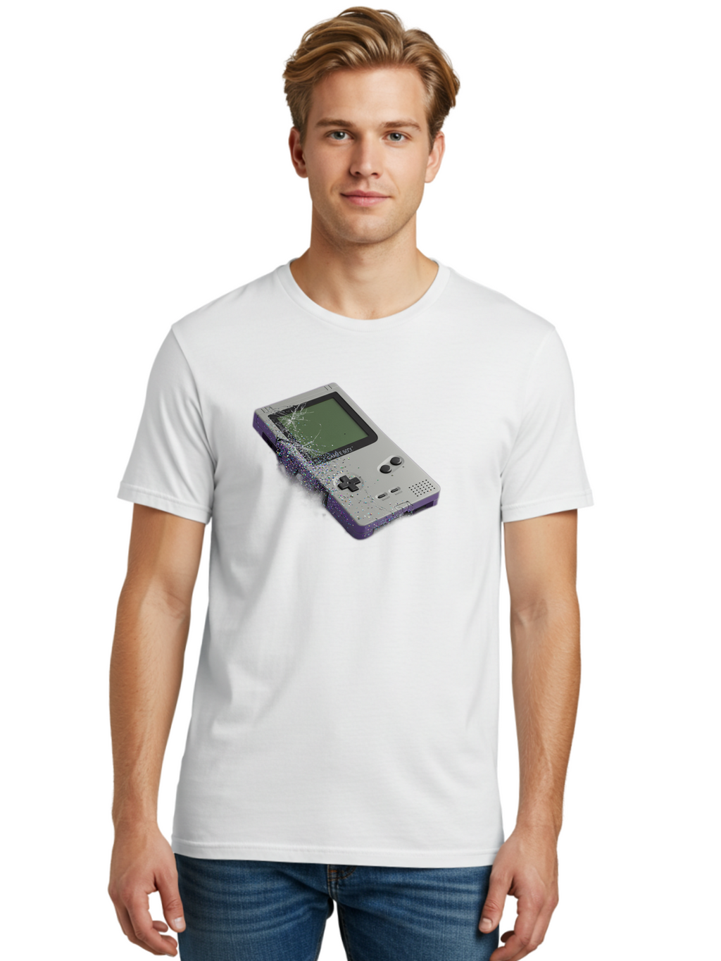 Game-Boy-3 Men'S Graphic Tee, 100% Cotton, Comfortable Casual Summer Wear, Machine Washable, Vintage Camera, Old Camera, Antique Camera, Black Camera, Classic Photography, Photography Equipment, Nostalgic Device, Film Camera, Camera Art Bao455
