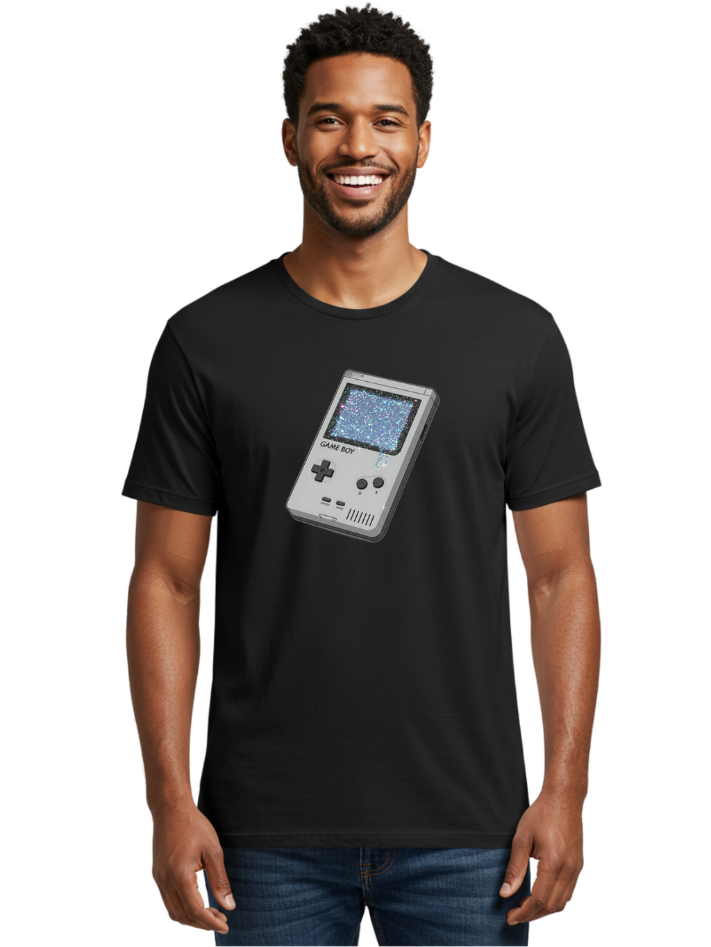 Game-Boy Men'S Graphic Tee, 100% Cotton, Comfortable Casual Summer Wear, Machine Washable, Vintage Camera, Old Camera, Antique Camera, Black Camera, Classic Photography, Photography Equipment, Nostalgic Device, Film Camera, Camera Art Bao458