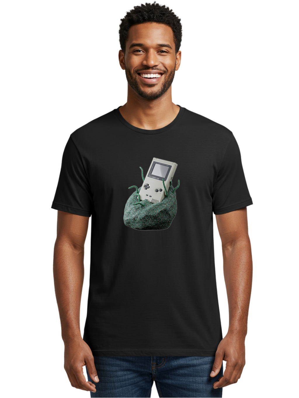 Gameboy-1 Men'S Graphic Tee, 100% Cotton, Comfortable Casual Summer Wear, Machine Washable, Vintage Camera, Old Camera, Antique Camera, Black Camera, Classic Photography, Photography Equipment, Nostalgic Device, Film Camera, Camera Art Bao459