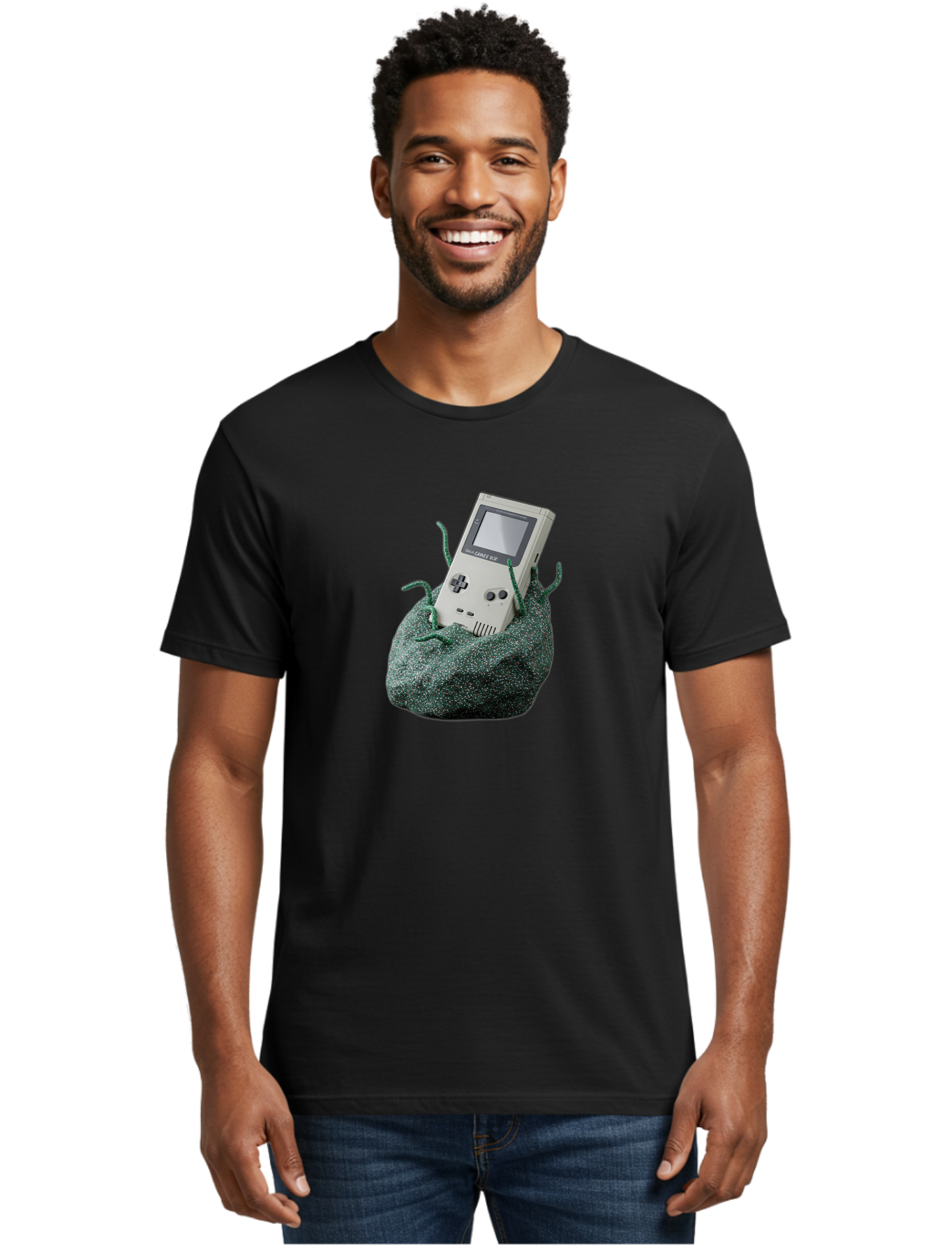 Gameboy-1 Men'S Graphic Tee, 100% Cotton, Comfortable Casual Summer Wear, Machine Washable, Vintage Camera, Old Camera, Antique Camera, Black Camera, Classic Photography, Photography Equipment, Nostalgic Device, Film Camera, Camera Art Bao459