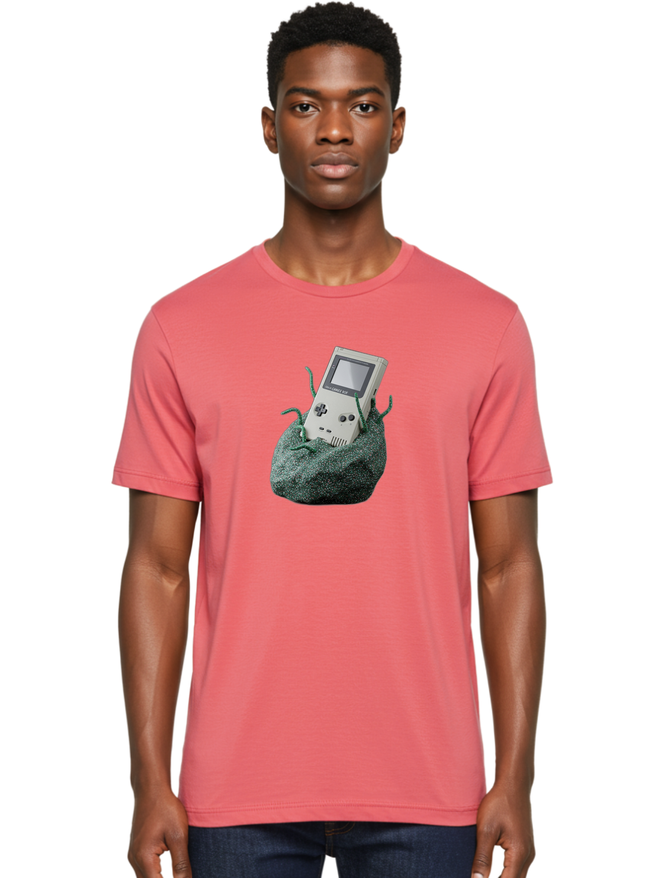 Gameboy-1 Men'S Graphic Tee, 100% Cotton, Comfortable Casual Summer Wear, Machine Washable, Vintage Camera, Old Camera, Antique Camera, Black Camera, Classic Photography, Photography Equipment, Nostalgic Device, Film Camera, Camera Art Bao459