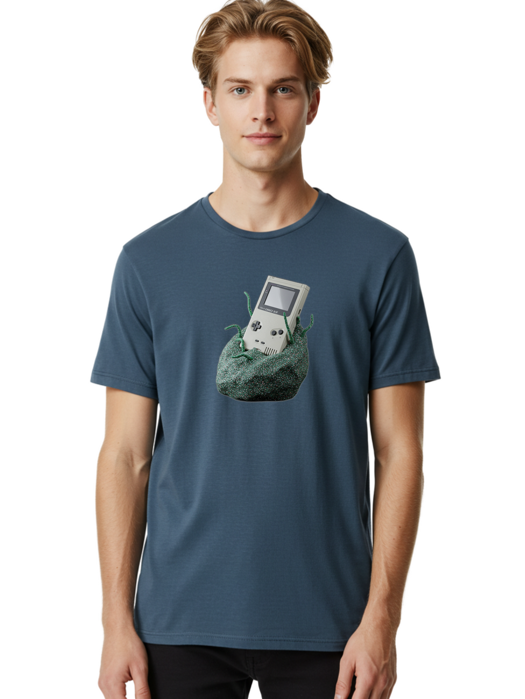 Gameboy-1 Men'S Graphic Tee, 100% Cotton, Comfortable Casual Summer Wear, Machine Washable, Vintage Camera, Old Camera, Antique Camera, Black Camera, Classic Photography, Photography Equipment, Nostalgic Device, Film Camera, Camera Art Bao459