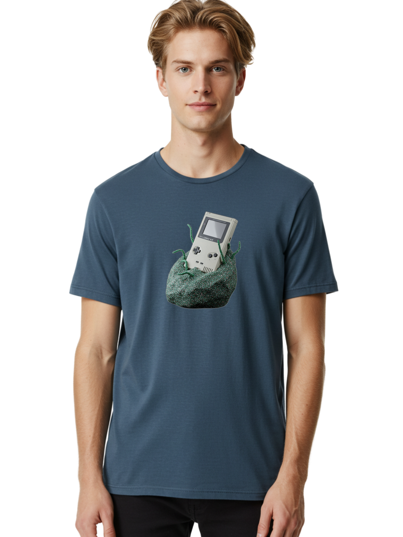 Gameboy-1 Men'S Graphic Tee, 100% Cotton, Comfortable Casual Summer Wear, Machine Washable, Vintage Camera, Old Camera, Antique Camera, Black Camera, Classic Photography, Photography Equipment, Nostalgic Device, Film Camera, Camera Art Bao459