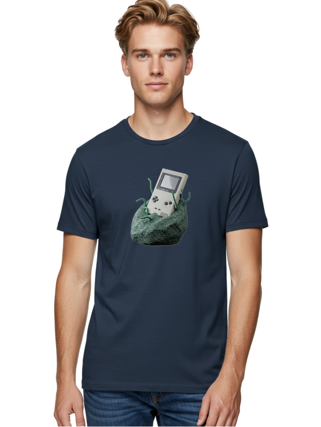 Gameboy-1 Men'S Graphic Tee, 100% Cotton, Comfortable Casual Summer Wear, Machine Washable, Vintage Camera, Old Camera, Antique Camera, Black Camera, Classic Photography, Photography Equipment, Nostalgic Device, Film Camera, Camera Art Bao459