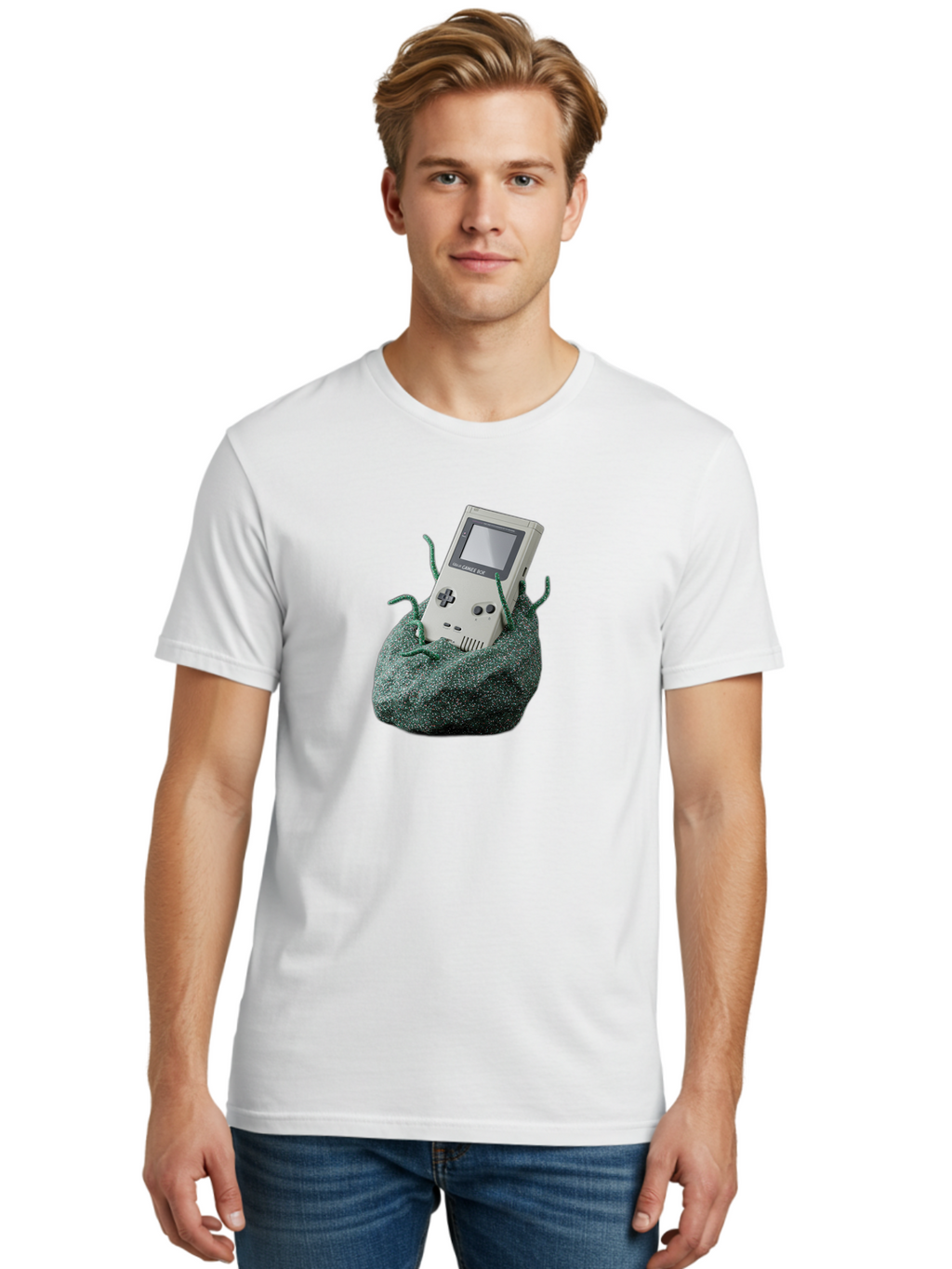 Gameboy-1 Men'S Graphic Tee, 100% Cotton, Comfortable Casual Summer Wear, Machine Washable, Vintage Camera, Old Camera, Antique Camera, Black Camera, Classic Photography, Photography Equipment, Nostalgic Device, Film Camera, Camera Art Bao459