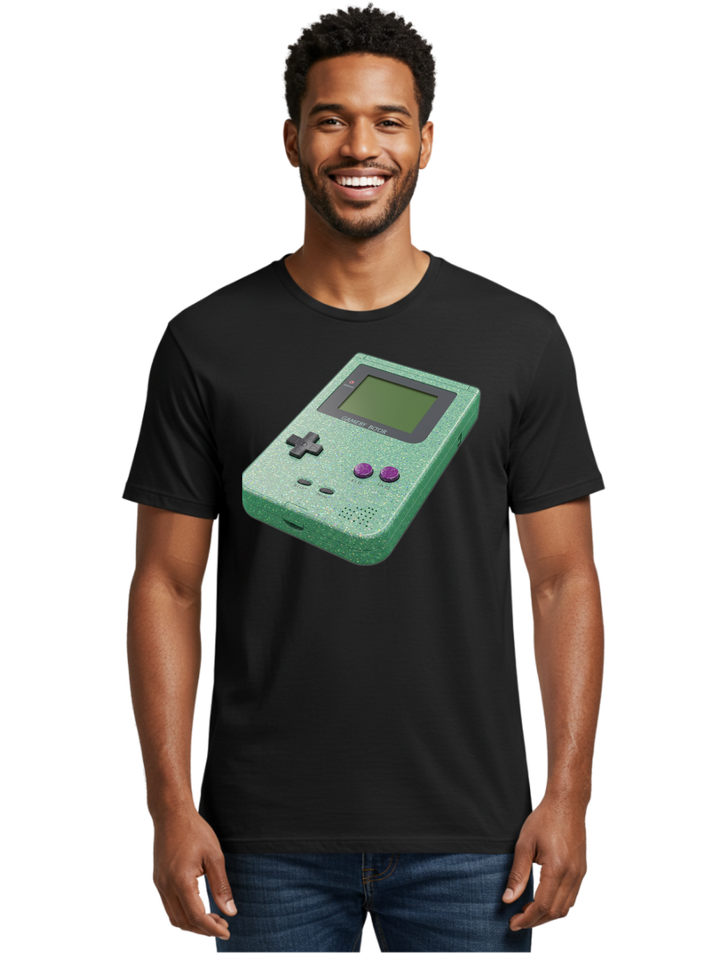 Gameboy-Boy Men'S Graphic Tee, 100% Cotton, Comfortable Casual Summer Wear, Machine Washable, Vintage Camera, Old Camera, Antique Camera, Black Camera, Classic Photography, Photography Equipment, Nostalgic Device, Film Camera, Camera Art Bao460