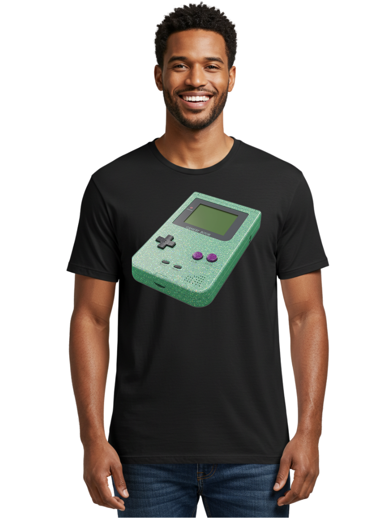 Gameboy-Boy Men'S Graphic Tee, 100% Cotton, Comfortable Casual Summer Wear, Machine Washable, Vintage Camera, Old Camera, Antique Camera, Black Camera, Classic Photography, Photography Equipment, Nostalgic Device, Film Camera, Camera Art Bao460