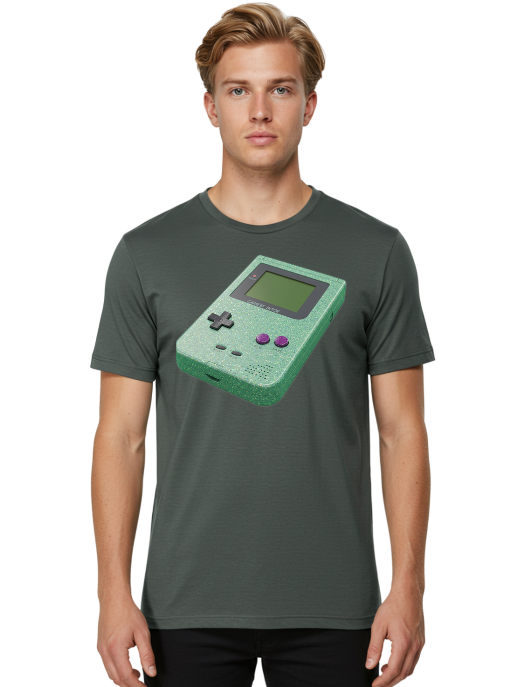 Gameboy-Boy Men'S Graphic Tee, 100% Cotton, Comfortable Casual Summer Wear, Machine Washable, Vintage Camera, Old Camera, Antique Camera, Black Camera, Classic Photography, Photography Equipment, Nostalgic Device, Film Camera, Camera Art Bao460