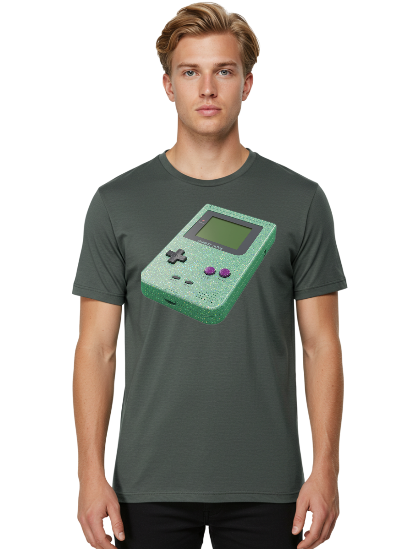 Gameboy-Boy Men'S Graphic Tee, 100% Cotton, Comfortable Casual Summer Wear, Machine Washable, Vintage Camera, Old Camera, Antique Camera, Black Camera, Classic Photography, Photography Equipment, Nostalgic Device, Film Camera, Camera Art Bao460