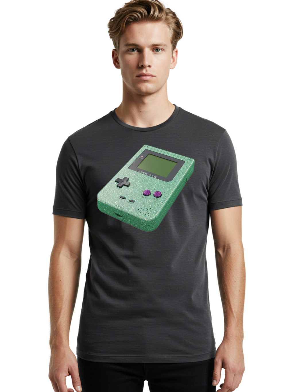 Gameboy-Boy Men'S Graphic Tee, 100% Cotton, Comfortable Casual Summer Wear, Machine Washable, Vintage Camera, Old Camera, Antique Camera, Black Camera, Classic Photography, Photography Equipment, Nostalgic Device, Film Camera, Camera Art Bao460