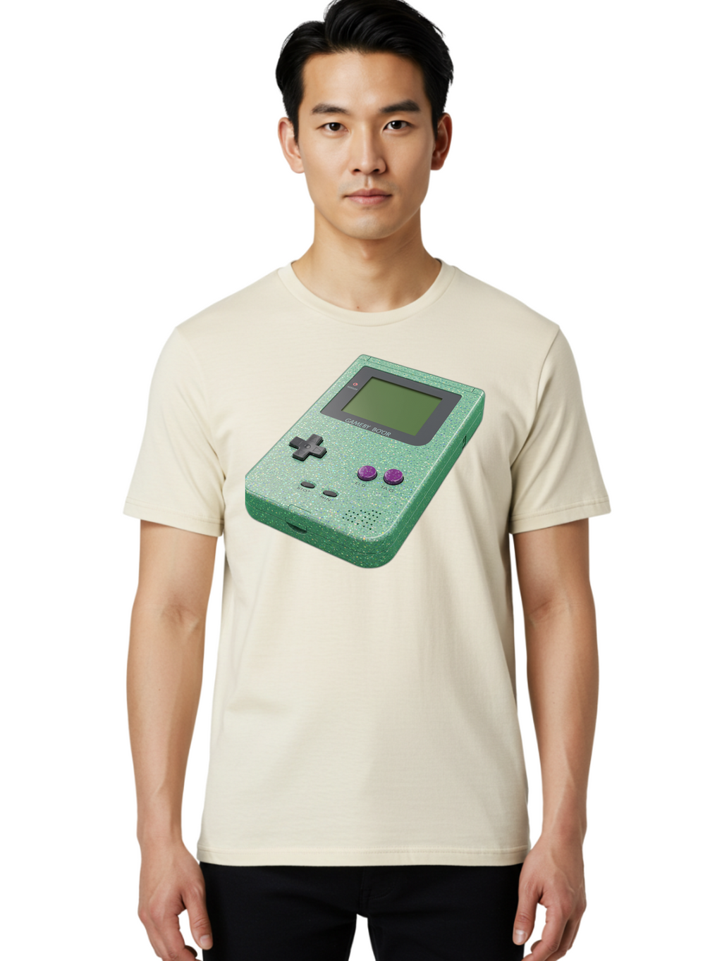 Gameboy-Boy Men'S Graphic Tee, 100% Cotton, Comfortable Casual Summer Wear, Machine Washable, Vintage Camera, Old Camera, Antique Camera, Black Camera, Classic Photography, Photography Equipment, Nostalgic Device, Film Camera, Camera Art Bao460