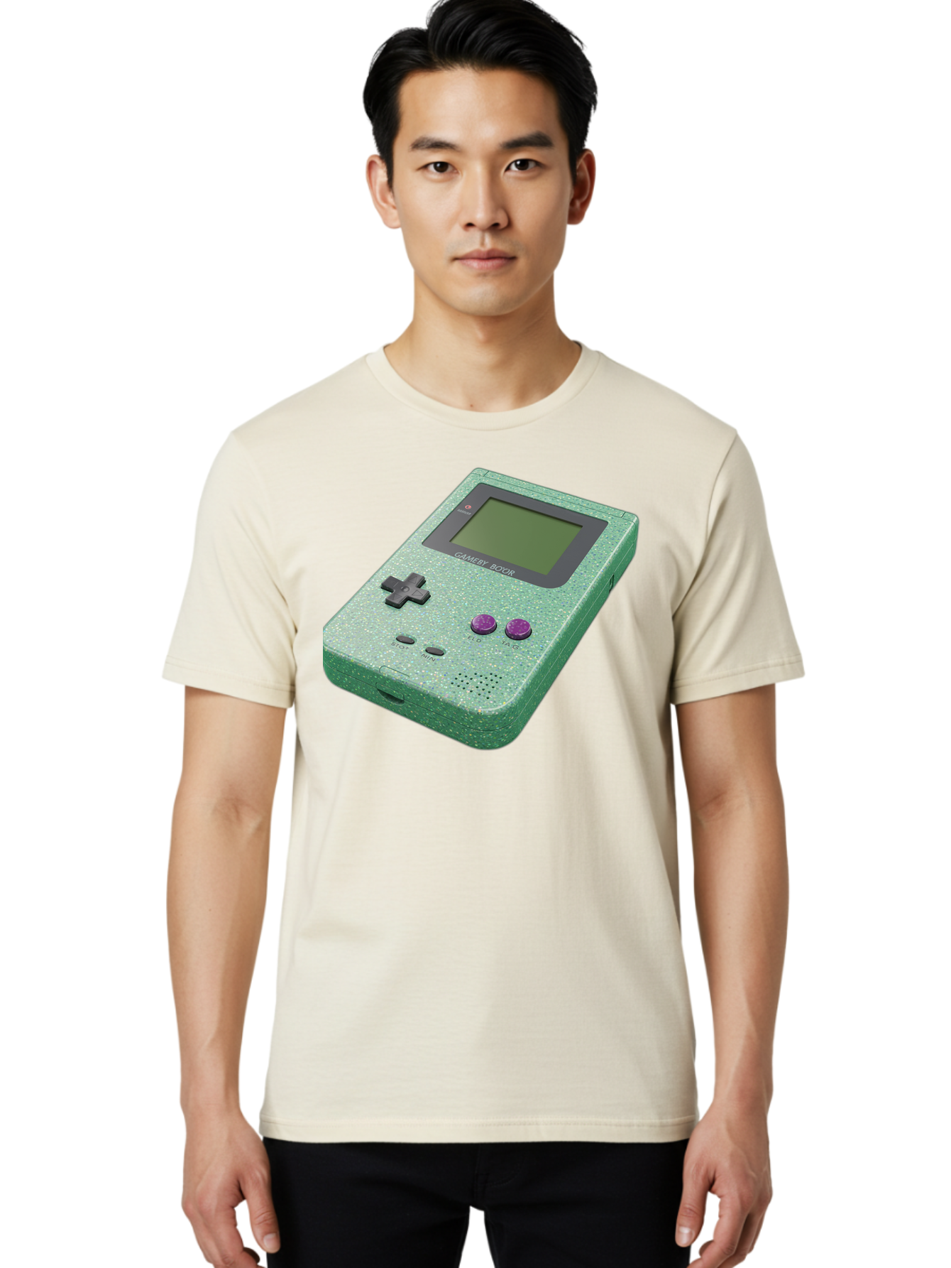 Gameboy-Boy Men'S Graphic Tee, 100% Cotton, Comfortable Casual Summer Wear, Machine Washable, Vintage Camera, Old Camera, Antique Camera, Black Camera, Classic Photography, Photography Equipment, Nostalgic Device, Film Camera, Camera Art Bao460