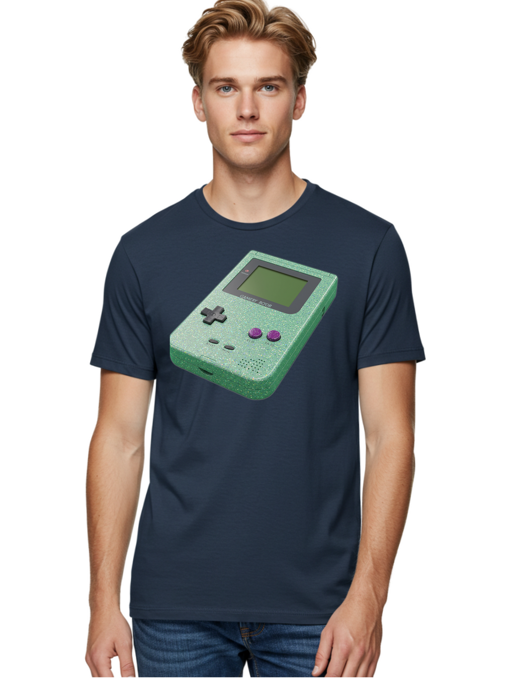 Gameboy-Boy Men'S Graphic Tee, 100% Cotton, Comfortable Casual Summer Wear, Machine Washable, Vintage Camera, Old Camera, Antique Camera, Black Camera, Classic Photography, Photography Equipment, Nostalgic Device, Film Camera, Camera Art Bao460
