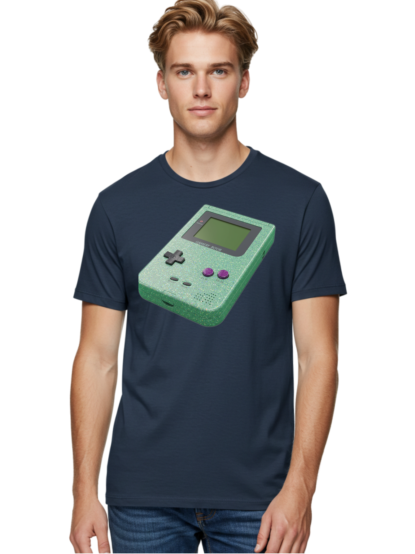 Gameboy-Boy Men'S Graphic Tee, 100% Cotton, Comfortable Casual Summer Wear, Machine Washable, Vintage Camera, Old Camera, Antique Camera, Black Camera, Classic Photography, Photography Equipment, Nostalgic Device, Film Camera, Camera Art Bao460