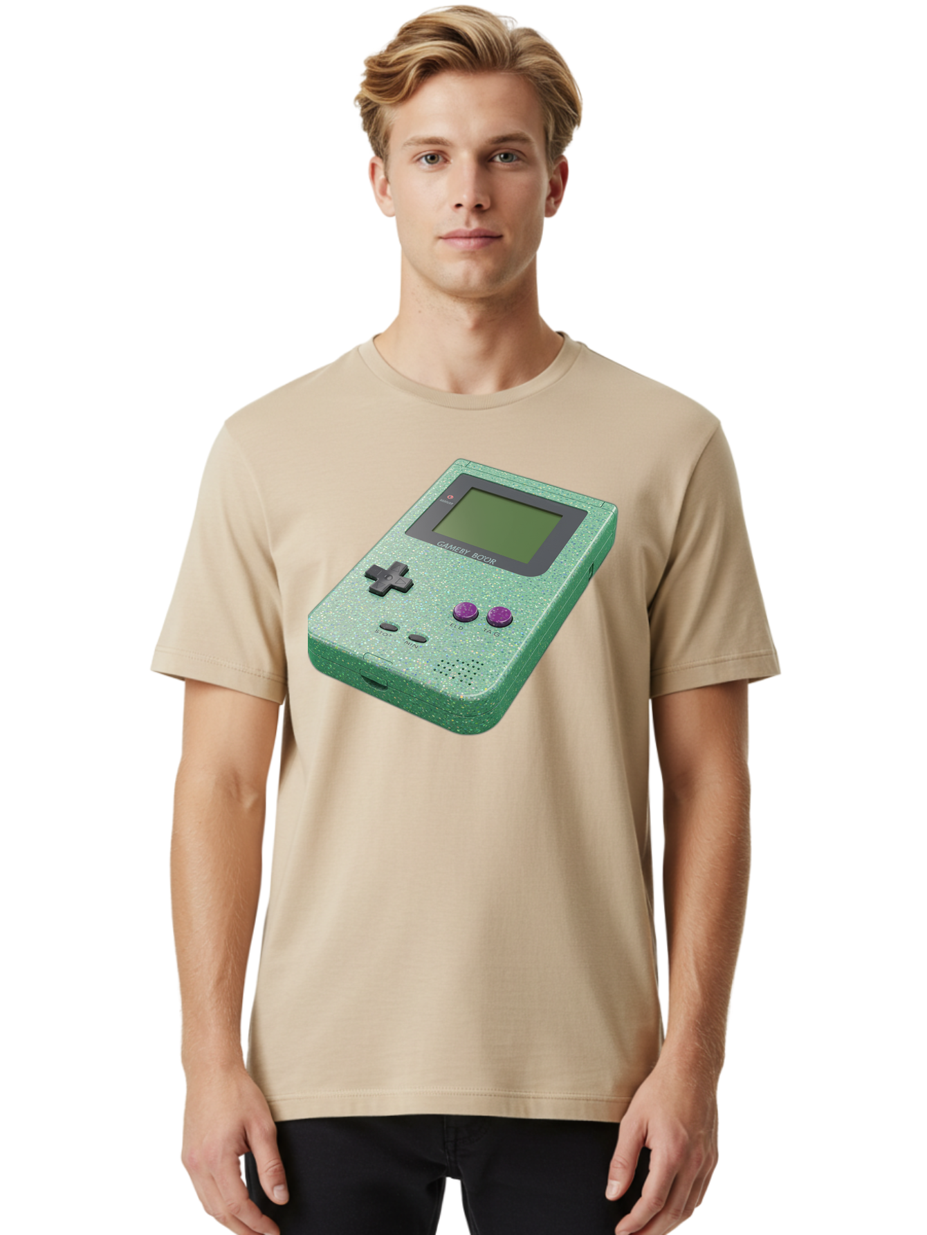 Gameboy-Boy Men'S Graphic Tee, 100% Cotton, Comfortable Casual Summer Wear, Machine Washable, Vintage Camera, Old Camera, Antique Camera, Black Camera, Classic Photography, Photography Equipment, Nostalgic Device, Film Camera, Camera Art Bao460