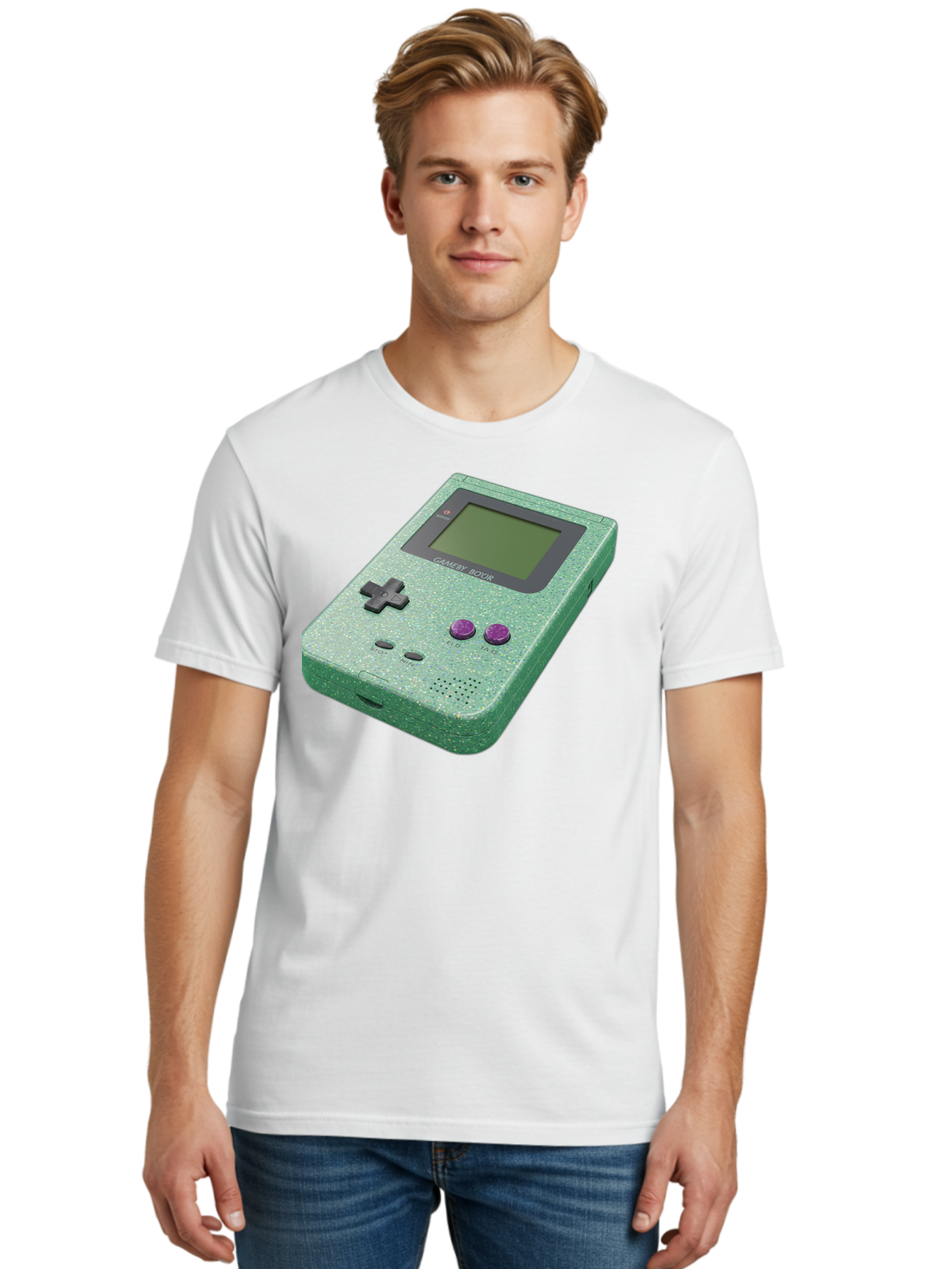 Gameboy-Boy Men'S Graphic Tee, 100% Cotton, Comfortable Casual Summer Wear, Machine Washable, Vintage Camera, Old Camera, Antique Camera, Black Camera, Classic Photography, Photography Equipment, Nostalgic Device, Film Camera, Camera Art Bao460
