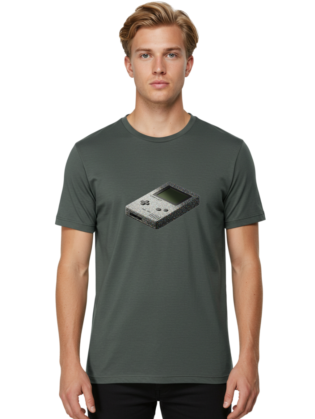 Gameboy Men'S Graphic Tee, 100% Cotton, Comfortable Casual Summer Wear, Machine Washable, Vintage Camera, Old Camera, Antique Camera, Black Camera, Classic Photography, Photography Equipment, Nostalgic Device, Film Camera, Camera Art Bao461