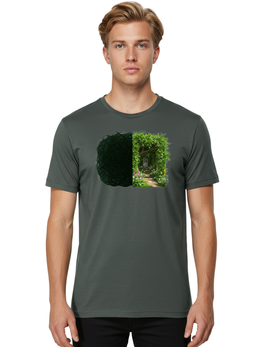 Garden-Pathway Men'S Graphic Tee, 100% Cotton, Comfortable Casual Summer Wear, Machine Washable, Vintage Camera, Old Camera, Antique Camera, Black Camera, Classic Photography, Photography Equipment, Nostalgic Device, Film Camera, Camera Art Bao467