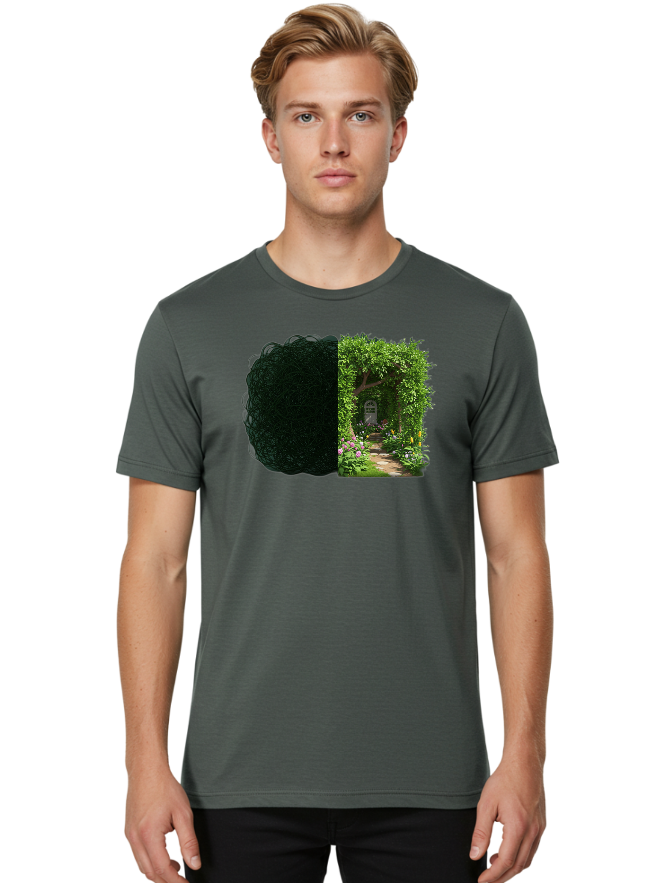 Garden-Pathway Men'S Graphic Tee, 100% Cotton, Comfortable Casual Summer Wear, Machine Washable, Vintage Camera, Old Camera, Antique Camera, Black Camera, Classic Photography, Photography Equipment, Nostalgic Device, Film Camera, Camera Art Bao467