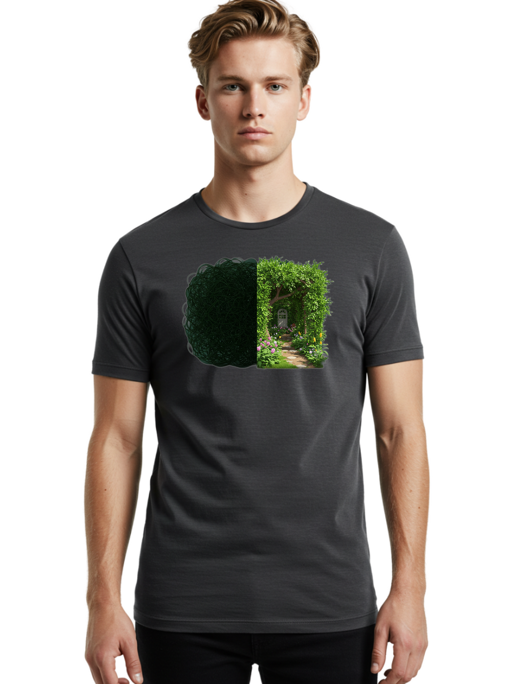 Garden-Pathway Men'S Graphic Tee, 100% Cotton, Comfortable Casual Summer Wear, Machine Washable, Vintage Camera, Old Camera, Antique Camera, Black Camera, Classic Photography, Photography Equipment, Nostalgic Device, Film Camera, Camera Art Bao467