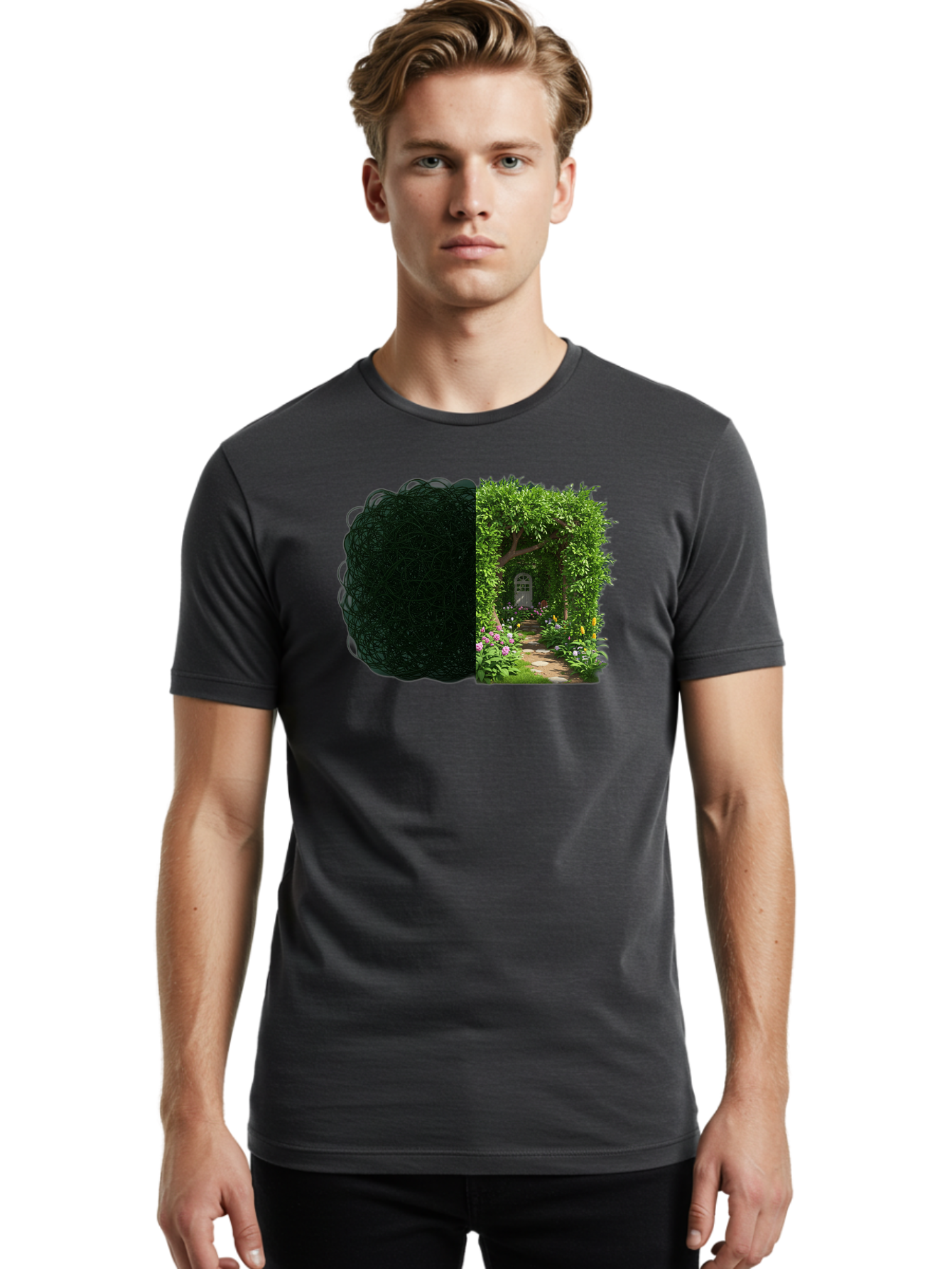 Garden-Pathway Men'S Graphic Tee, 100% Cotton, Comfortable Casual Summer Wear, Machine Washable, Vintage Camera, Old Camera, Antique Camera, Black Camera, Classic Photography, Photography Equipment, Nostalgic Device, Film Camera, Camera Art Bao467