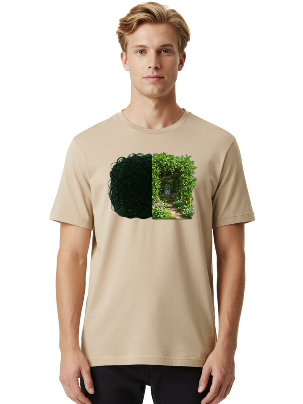 Garden-Pathway Men'S Graphic Tee, 100% Cotton, Comfortable Casual Summer Wear, Machine Washable, Vintage Camera, Old Camera, Antique Camera, Black Camera, Classic Photography, Photography Equipment, Nostalgic Device, Film Camera, Camera Art Bao467