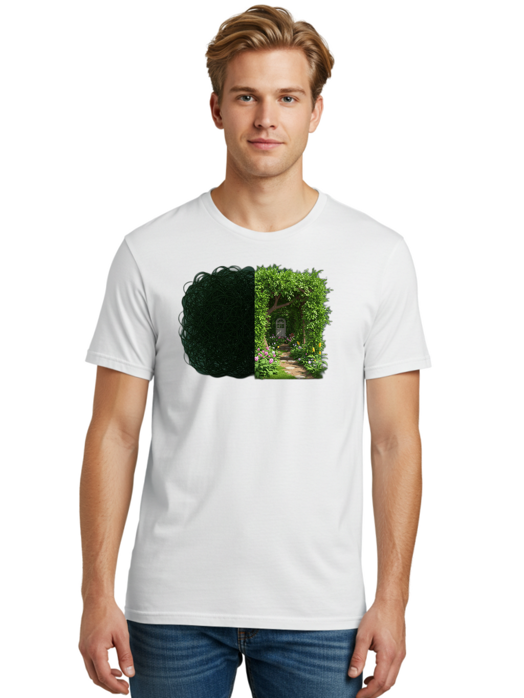 Garden-Pathway Men'S Graphic Tee, 100% Cotton, Comfortable Casual Summer Wear, Machine Washable, Vintage Camera, Old Camera, Antique Camera, Black Camera, Classic Photography, Photography Equipment, Nostalgic Device, Film Camera, Camera Art Bao467