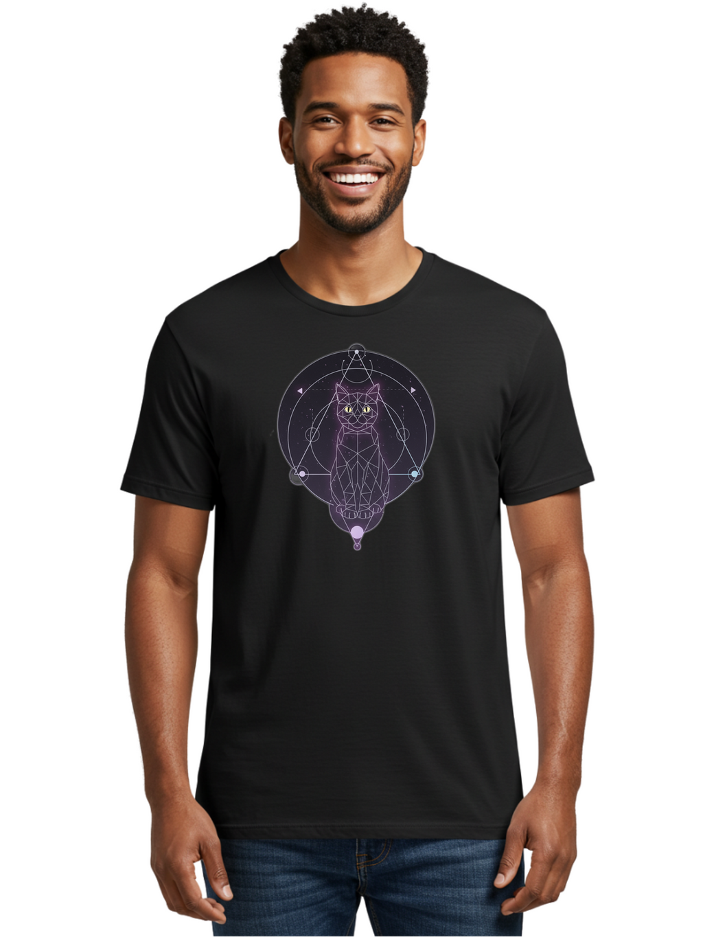 Geometric-Cat Men'S Graphic Tee, 100% Cotton, Comfortable Casual Summer Wear, Machine Washable, Vintage Camera, Old Camera, Antique Camera, Black Camera, Classic Photography, Photography Equipment, Nostalgic Device, Film Camera, Camera Art Bao469