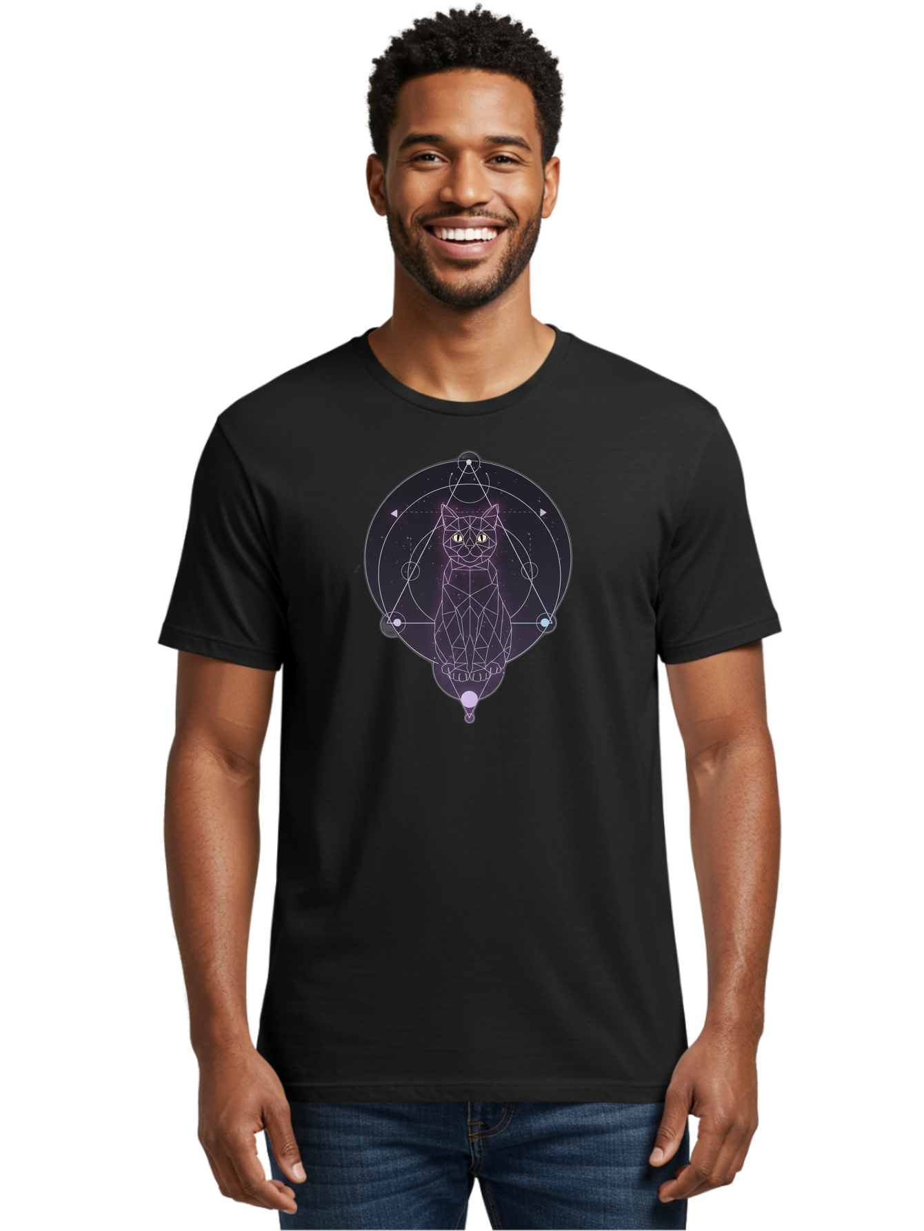 Geometric-Cat Men'S Graphic Tee, 100% Cotton, Comfortable Casual Summer Wear, Machine Washable, Vintage Camera, Old Camera, Antique Camera, Black Camera, Classic Photography, Photography Equipment, Nostalgic Device, Film Camera, Camera Art Bao469