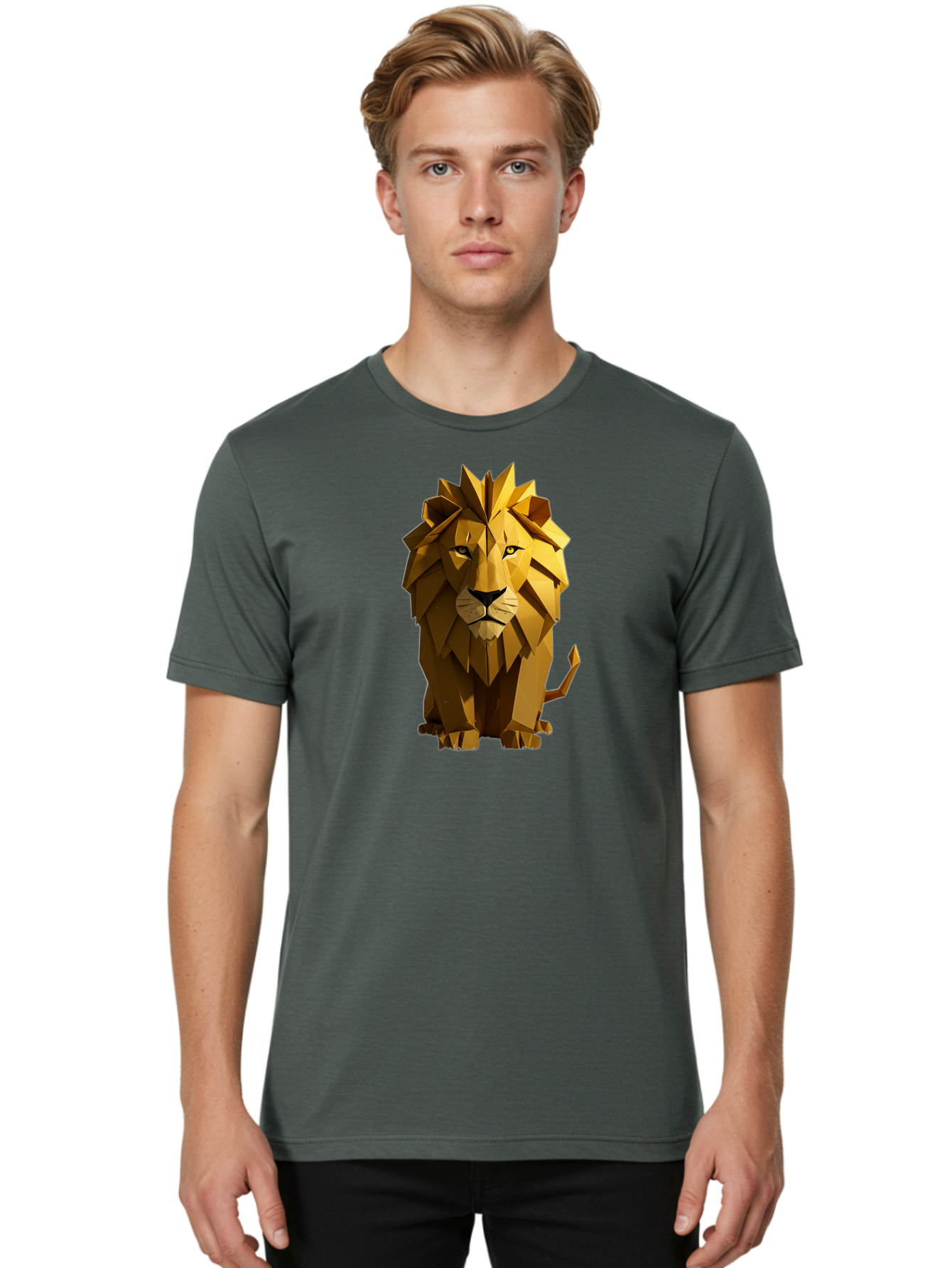 Geometric-Lion Men'S Graphic Tee, 100% Cotton, Comfortable Casual Summer Wear, Machine Washable, Vintage Camera, Old Camera, Antique Camera, Black Camera, Classic Photography, Photography Equipment, Nostalgic Device, Film Camera, Camera Art Bao470