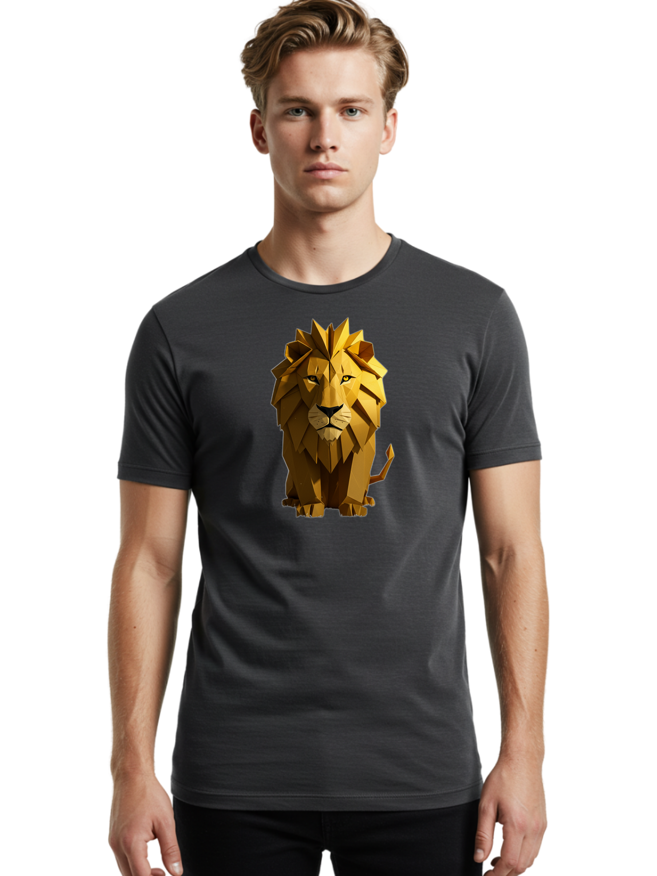 Geometric-Lion Men'S Graphic Tee, 100% Cotton, Comfortable Casual Summer Wear, Machine Washable, Vintage Camera, Old Camera, Antique Camera, Black Camera, Classic Photography, Photography Equipment, Nostalgic Device, Film Camera, Camera Art Bao470