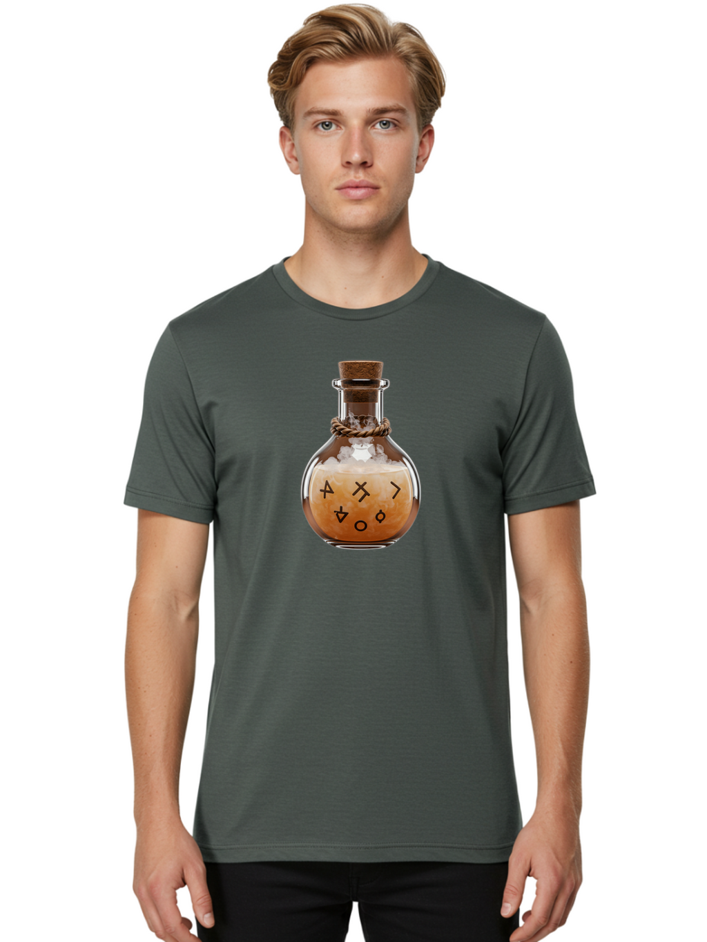 Glass-Bottle-With-Runes Men'S Graphic Tee, 100% Cotton, Comfortable Casual Summer Wear, Machine Washable, Vintage Camera, Old Camera, Antique Camera, Black Camera, Classic Photography, Photography Equipment, Nostalgic Device, Film Camera, Bao472